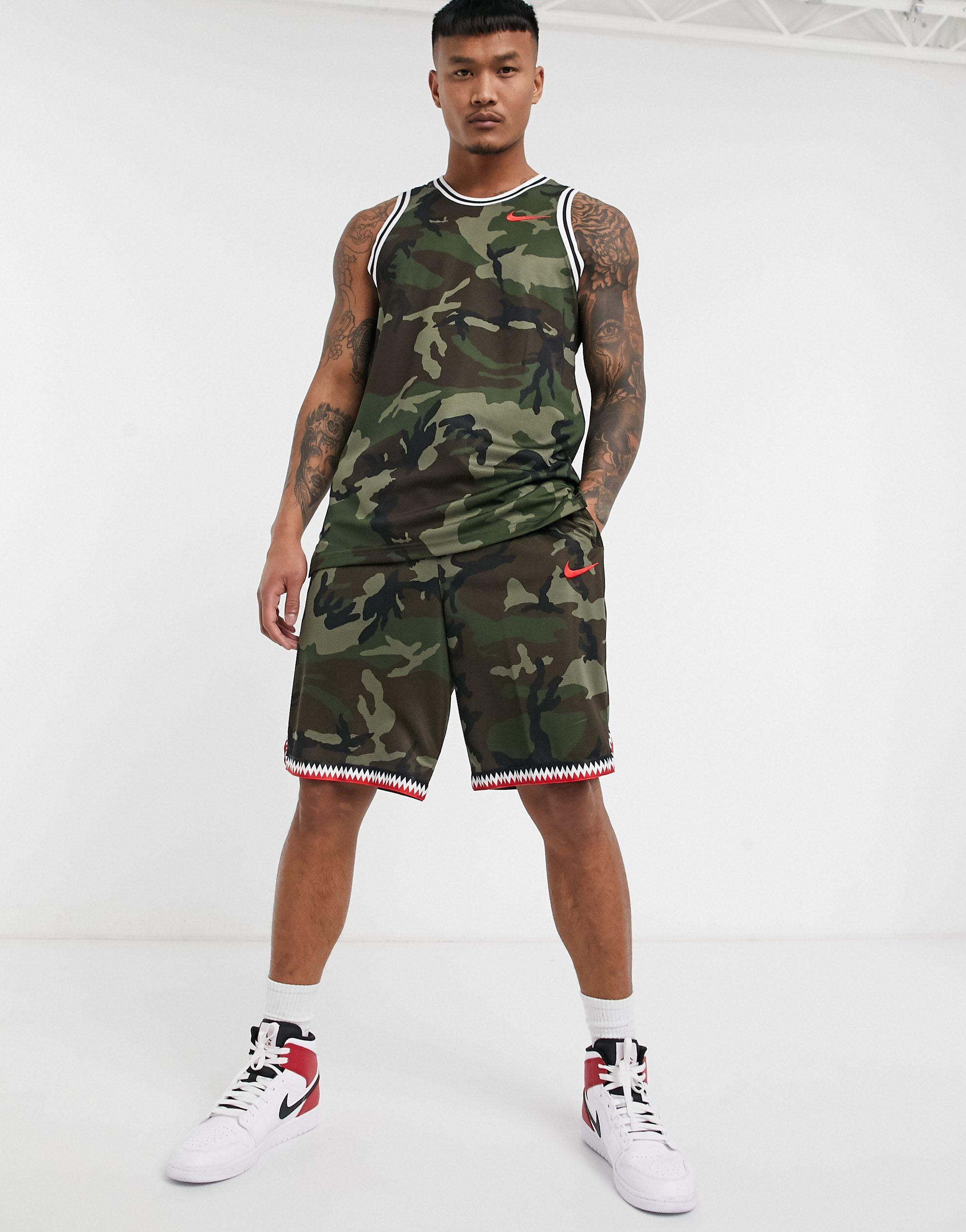Nike Basketball Dna Camo Shorts in Green for Men