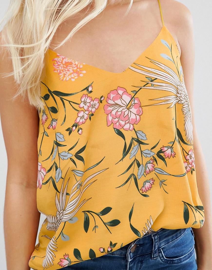 yellow floral cami top
