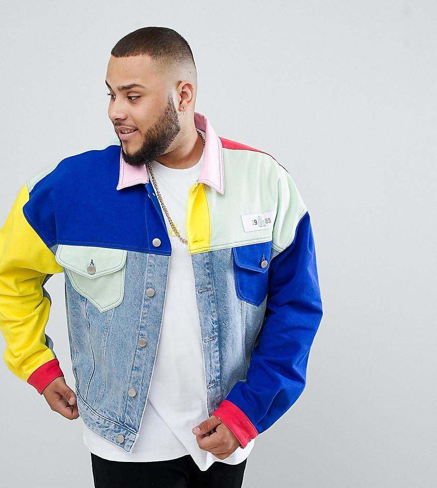 color block denim jacket