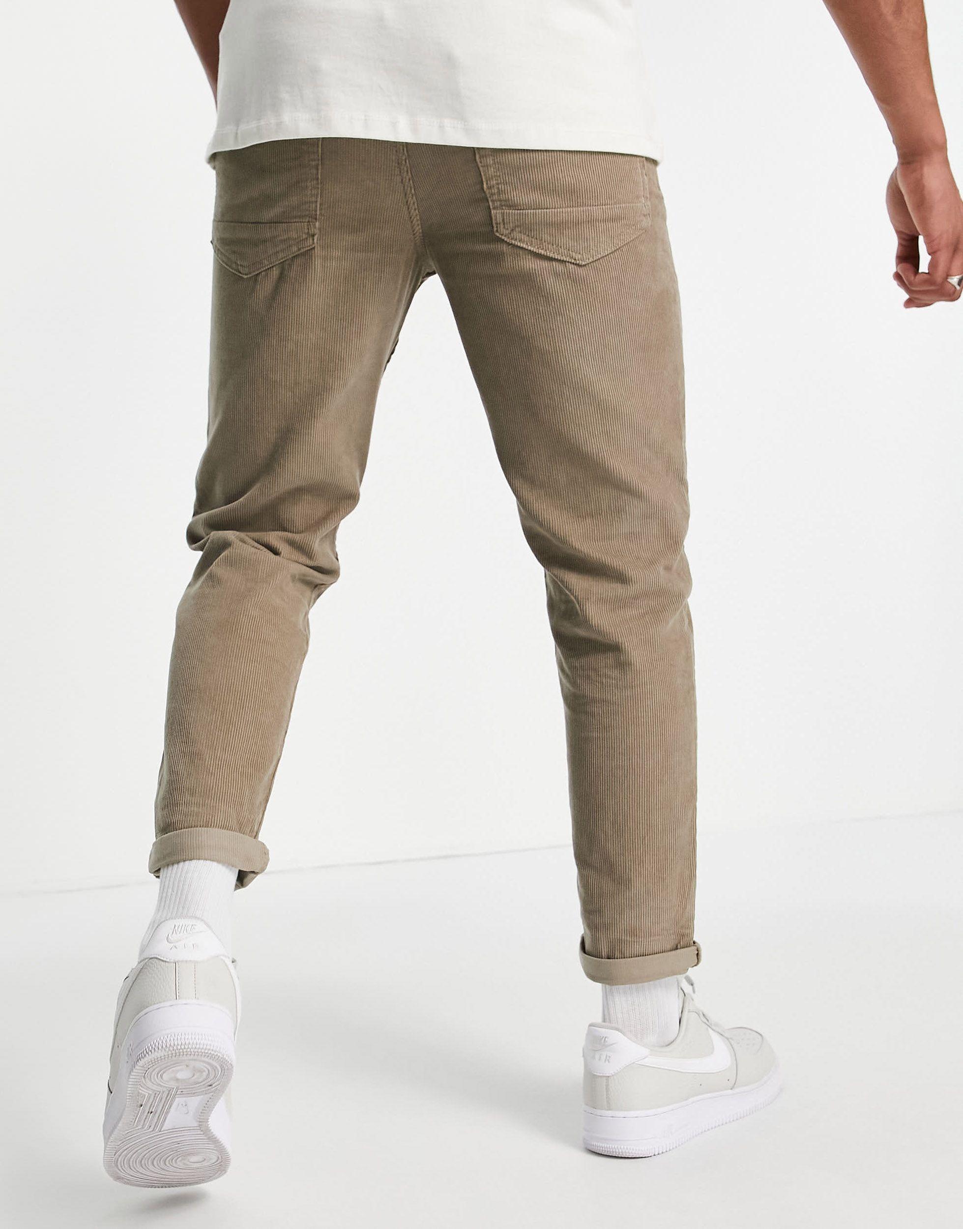 New Look Cotton Tapered Cord Trousers 