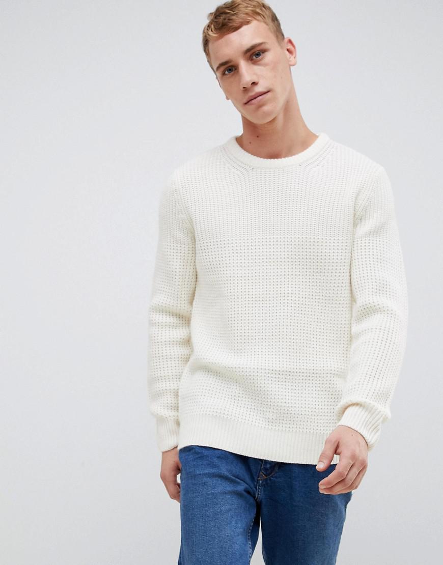New Look Synthetic Knitted Jumper In Cream in White for Men - Lyst