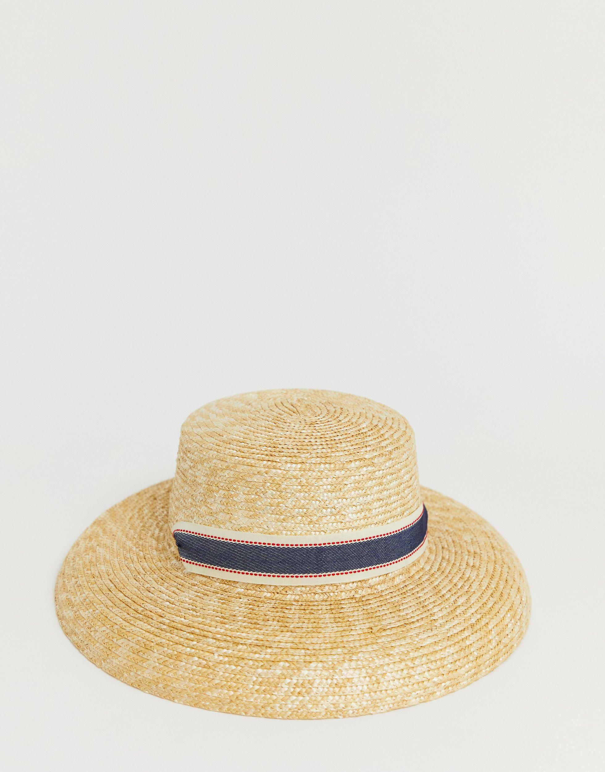 Turned edge straw hat Clearance