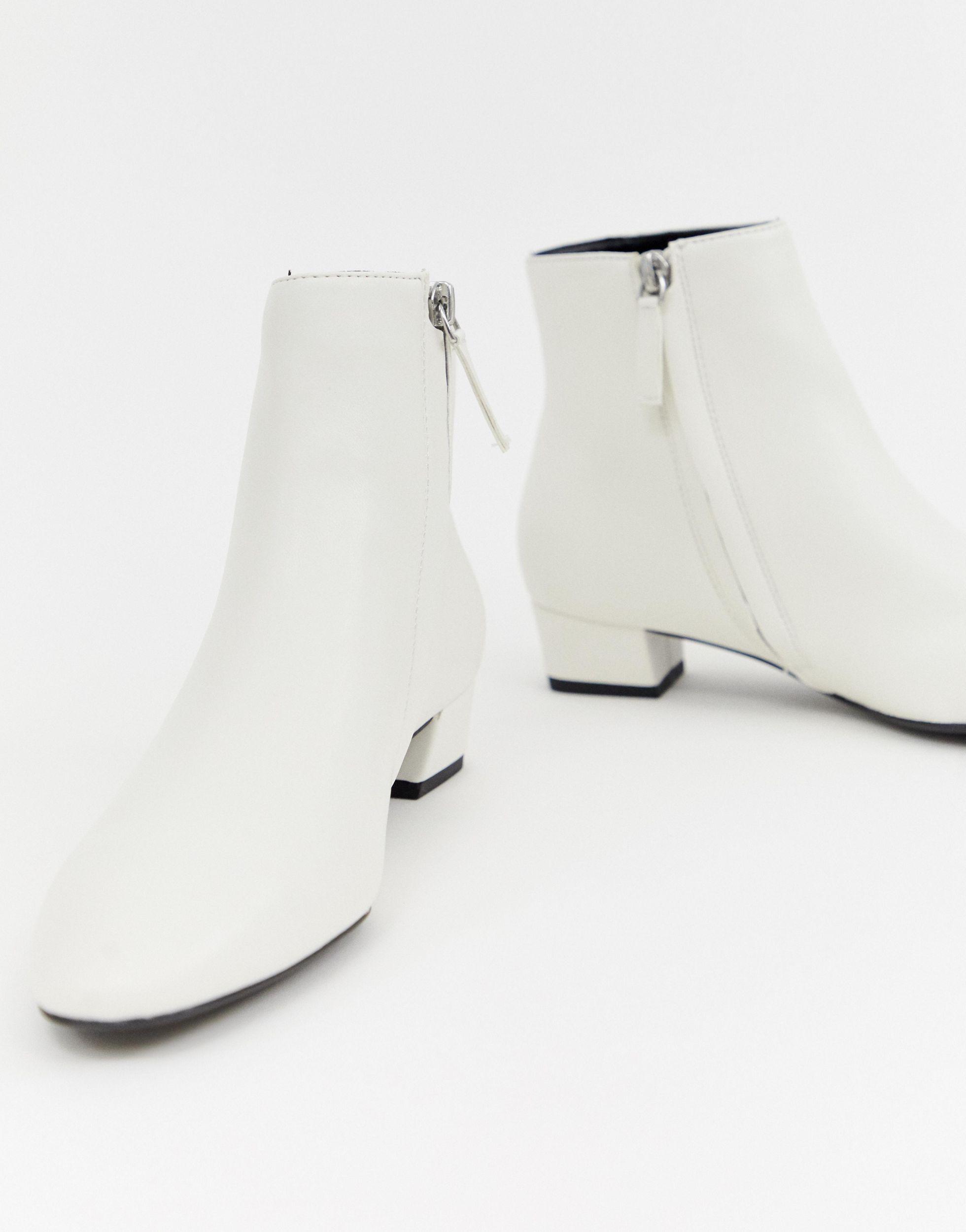 Mango Almond Toe Ankle Boots In White | Lyst