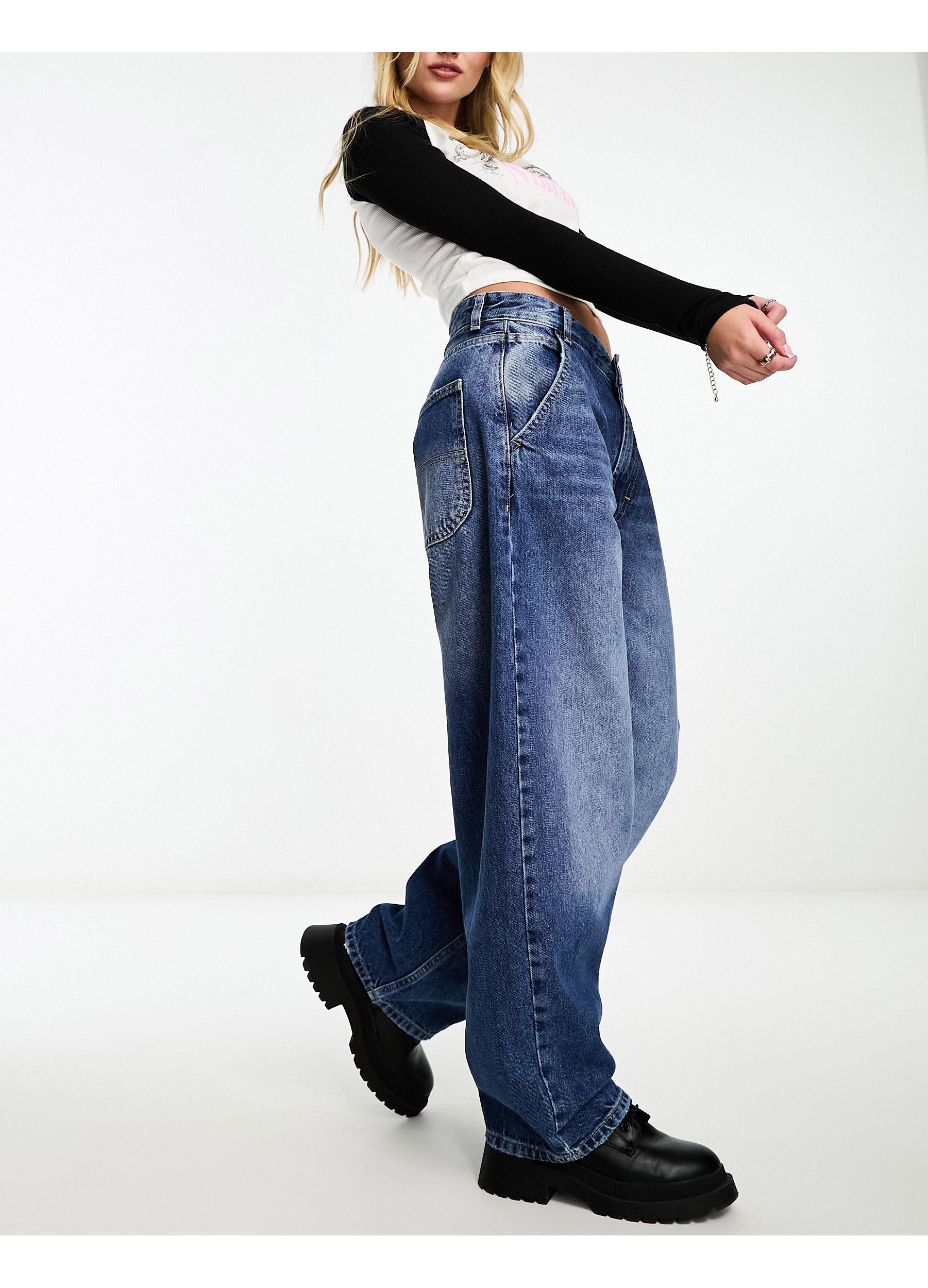 Bershka baggy Skater Jeans in Blue | Lyst