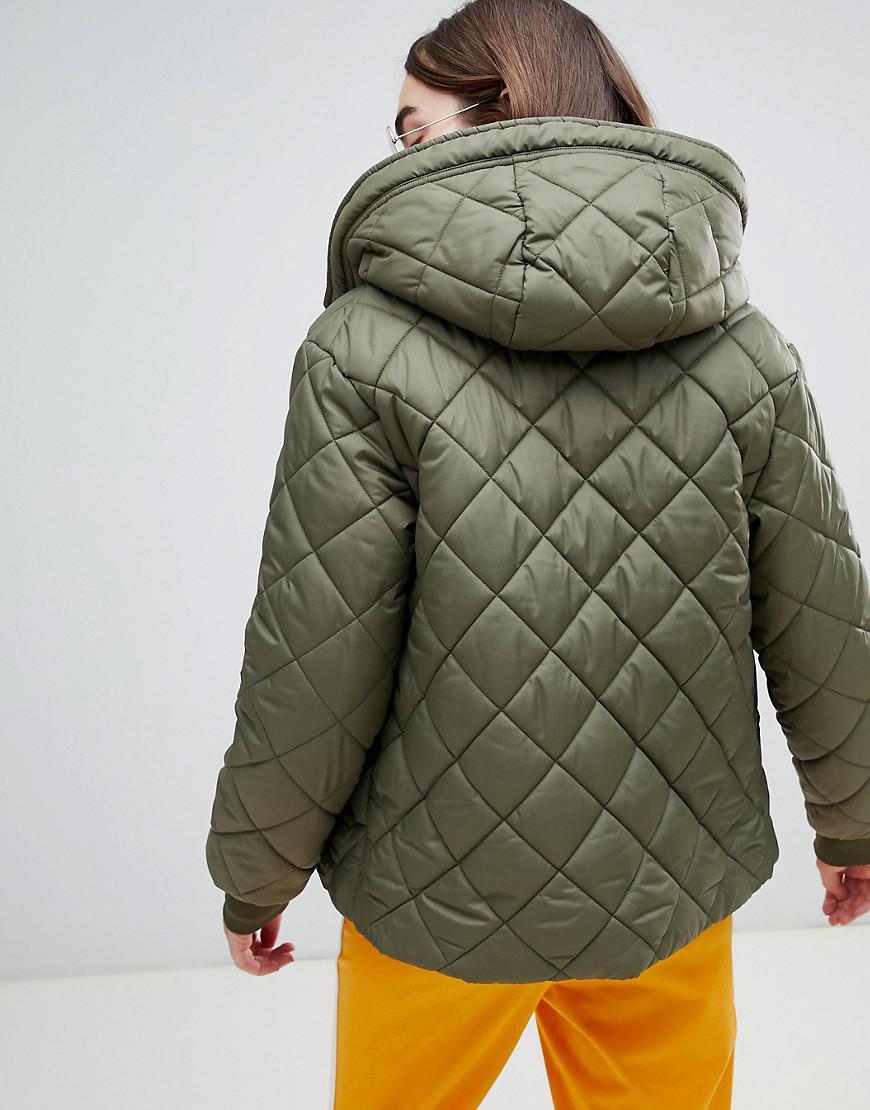 Converse Quilted Puffer Jacket In Khaki in Green - Lyst