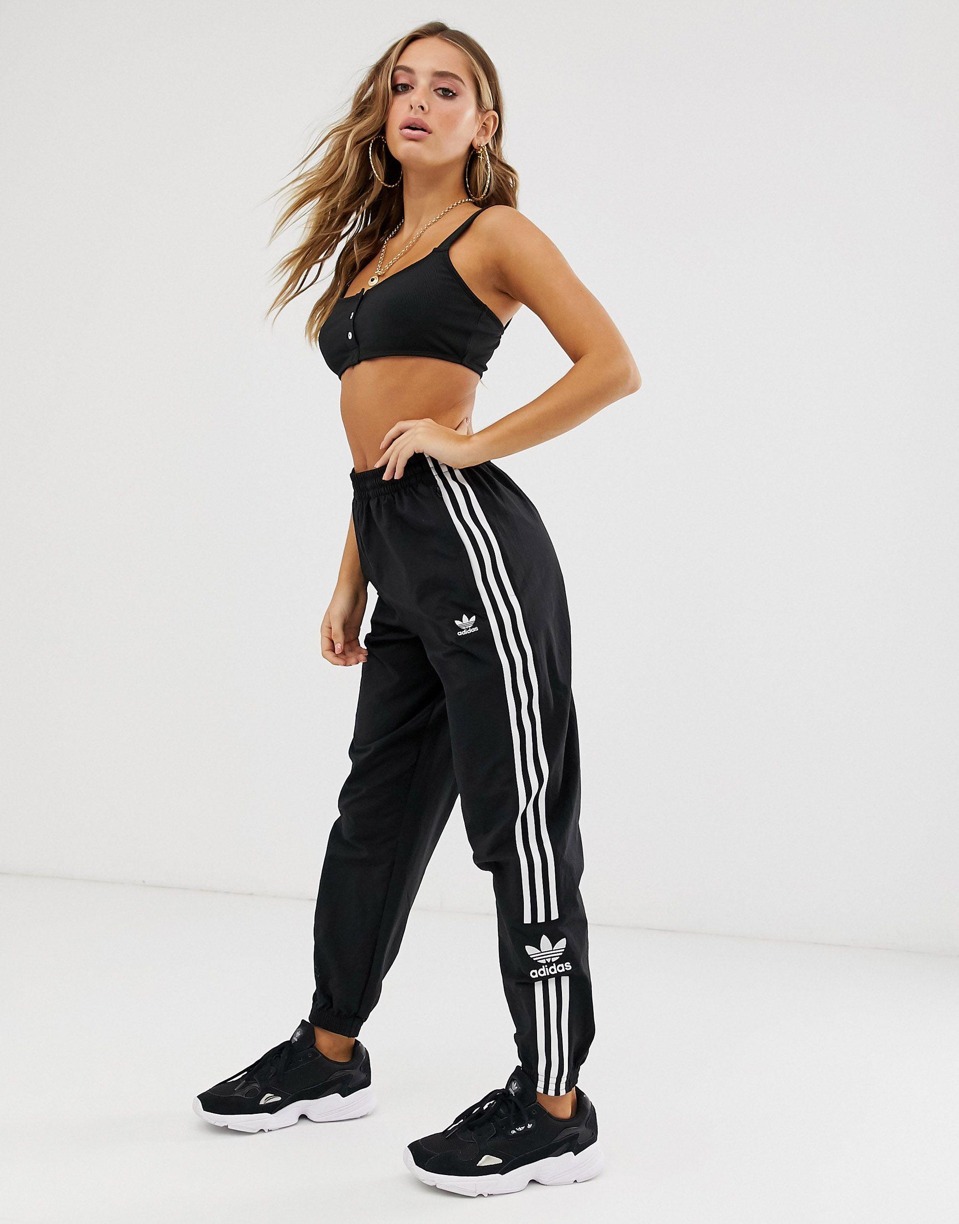 adidas Originals Adicolor Locked Up Logo Track Pants in Black Lyst