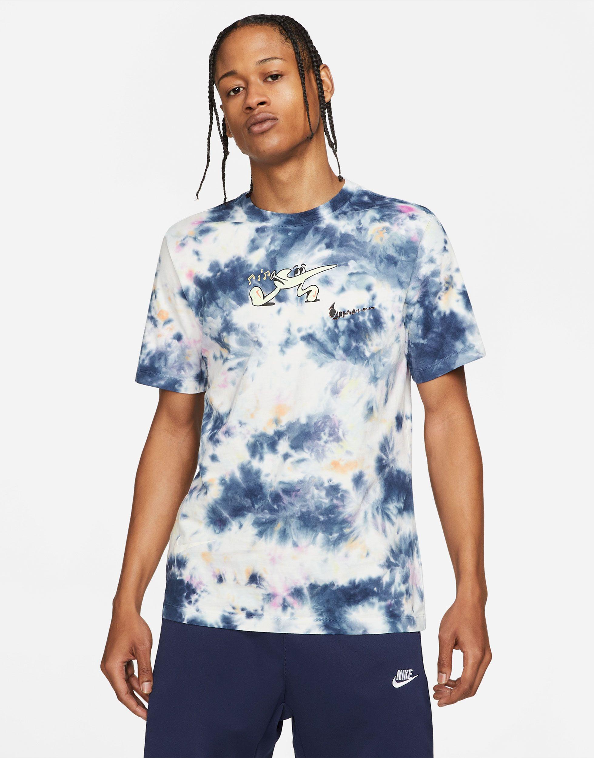 Nike Tie-dye Graphic Back Print T-shirt in Blue for Men | Lyst