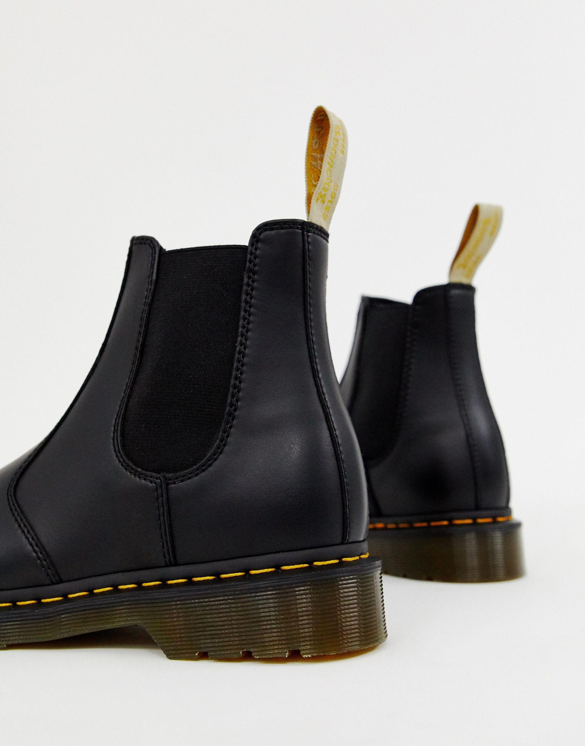 dr martens vegan 2976 chelsea boots in black smooth