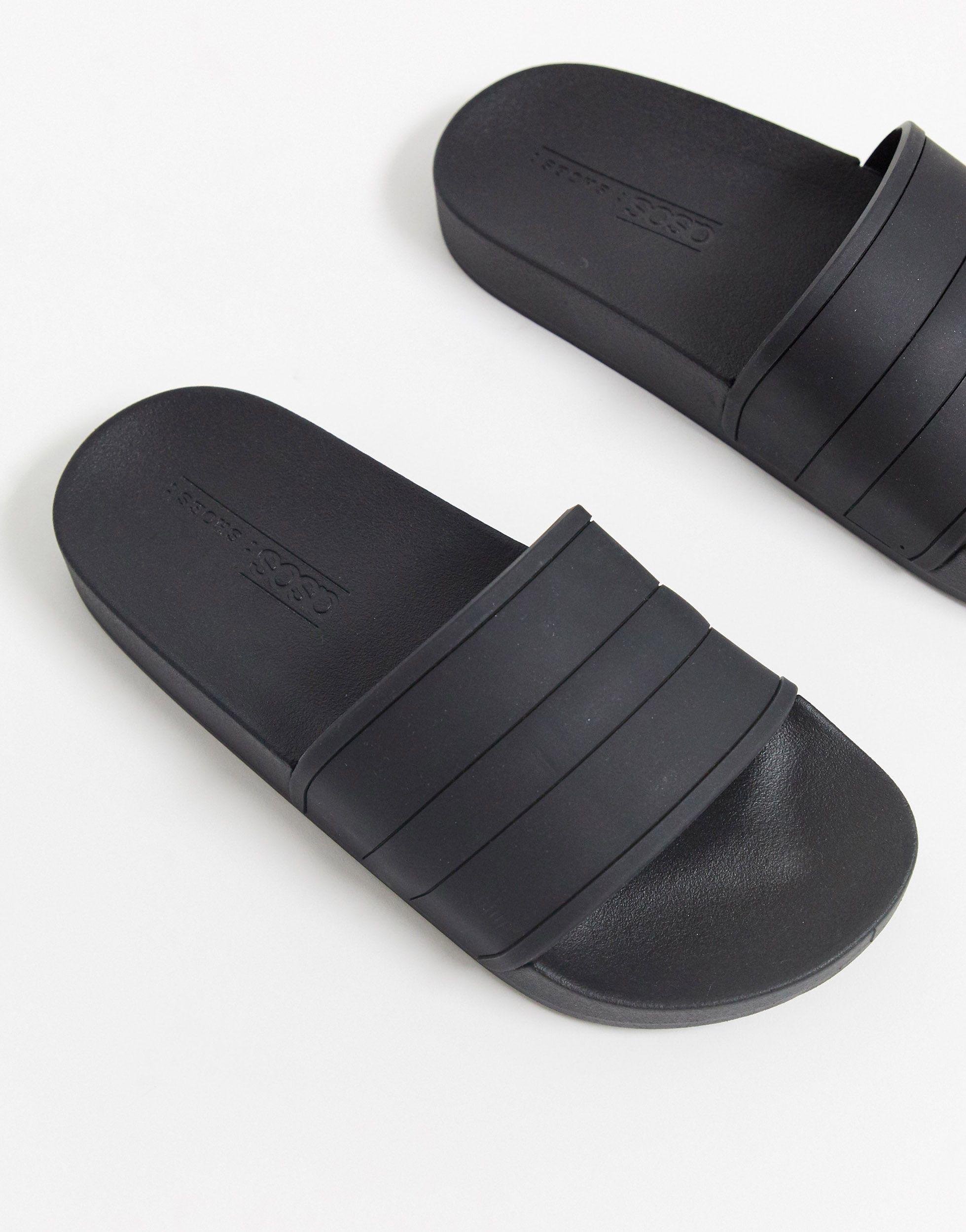 ASOS Wide Fit Freya Pool Slider in Black | Lyst UK