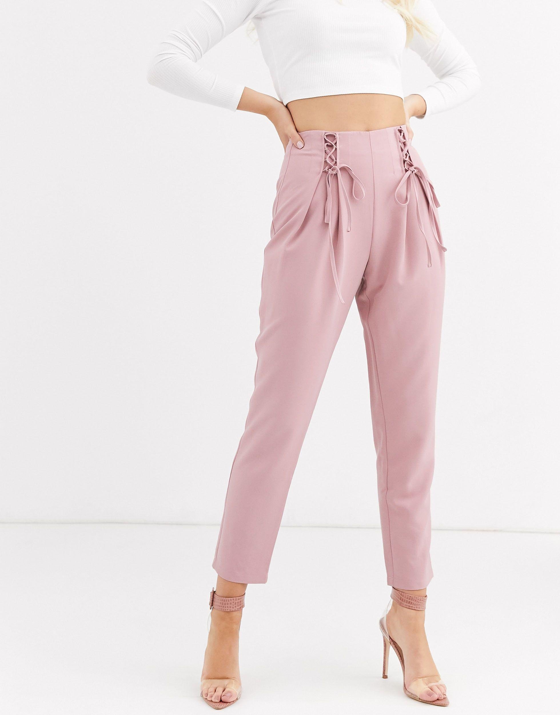 lace up cigarette trousers