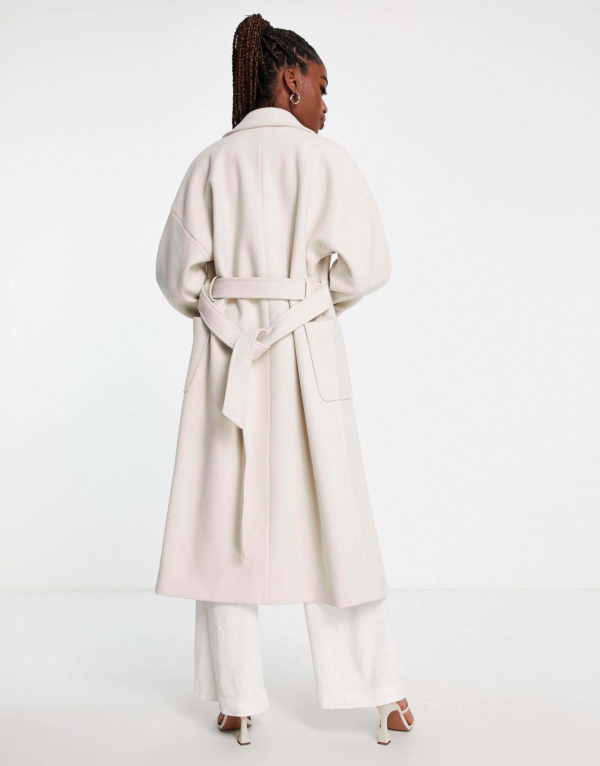 belted white coat