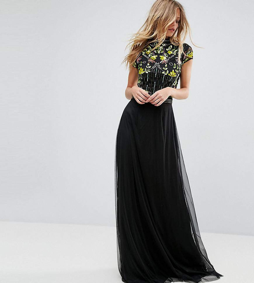 mandarin collar maxi dress