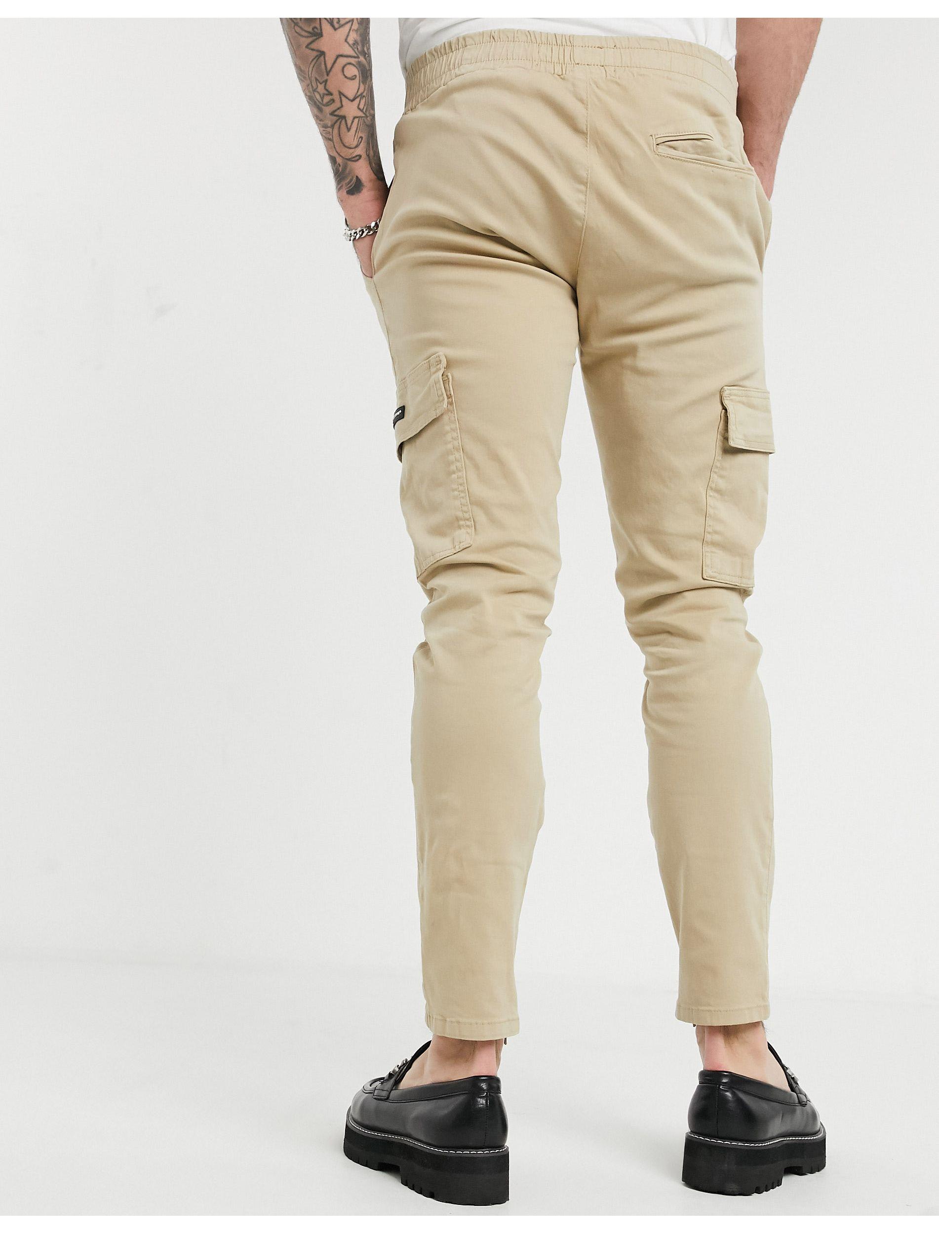 Good For Nothing Denim Skinny Cargo Pants in Beige (Natural) for Men | Lyst