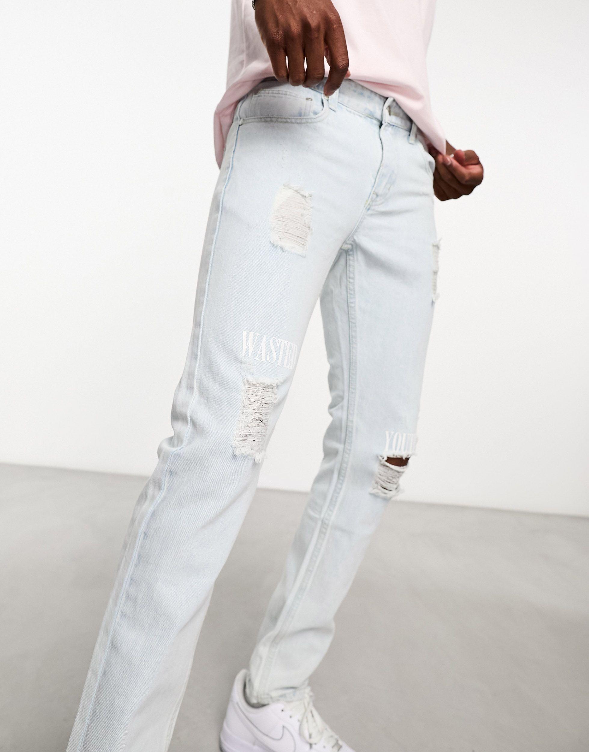 Wesc Alessandro Skinny Jeans With Rips in White for Men | Lyst