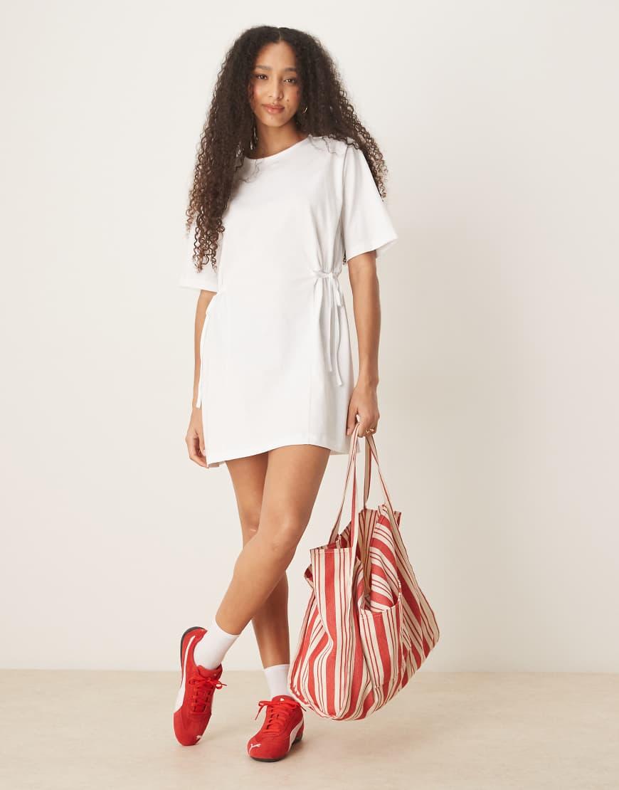 asos white shirt dresses ASOS EDITION eyelet midi shirt dress with puff sleeve in white