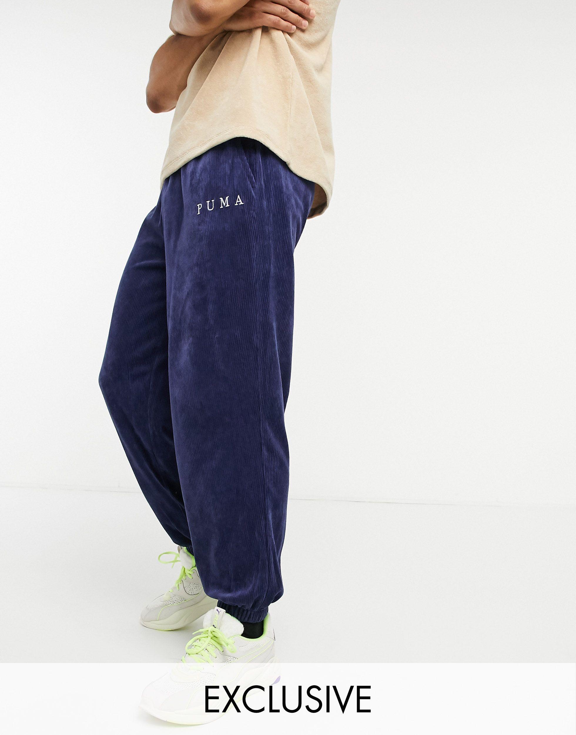 PUMA Cord joggers in Blue for Men | Lyst