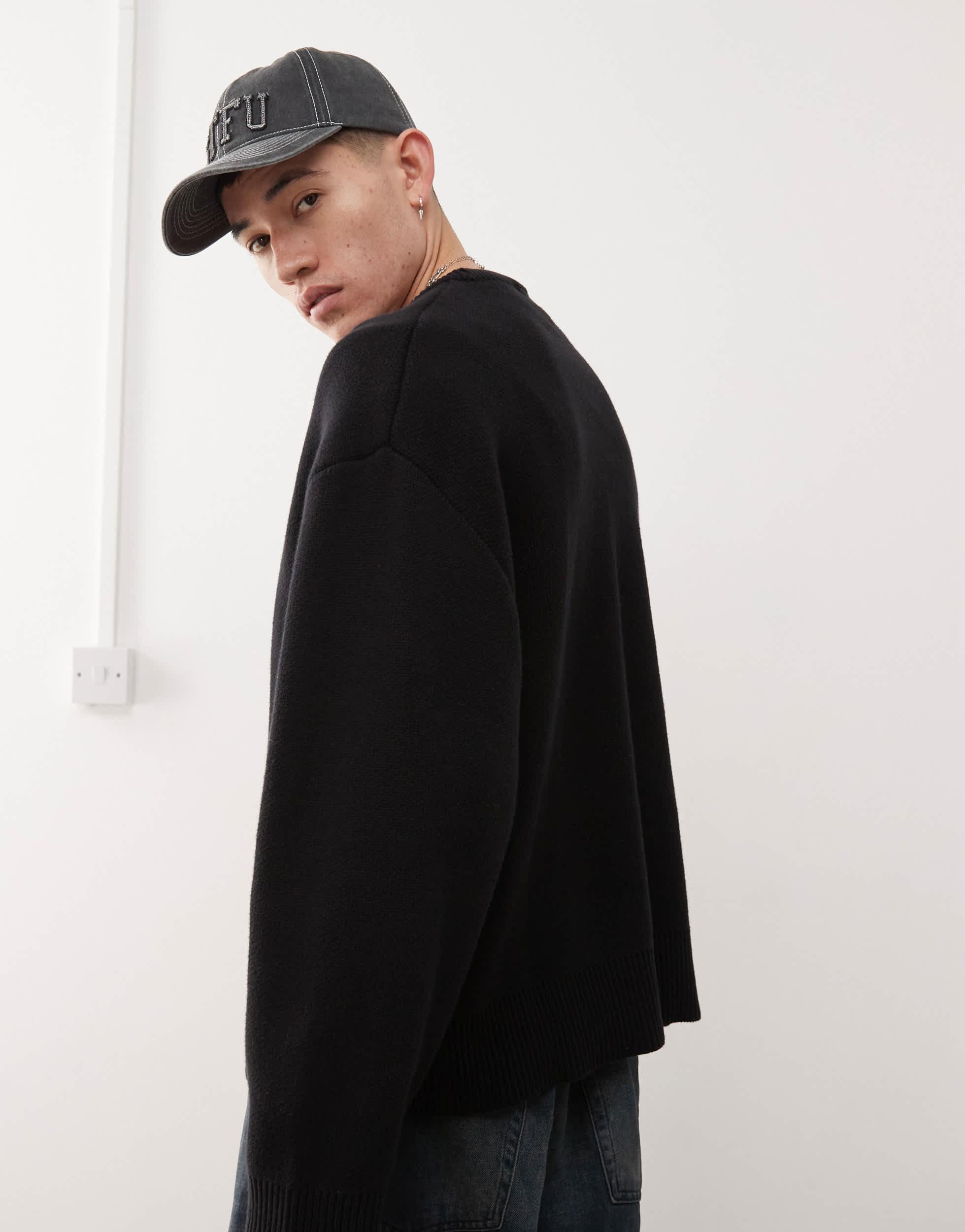 Oversize Pullover Schwarzer Kastiger Pullover RUNDHOLZ BLACK LABEL