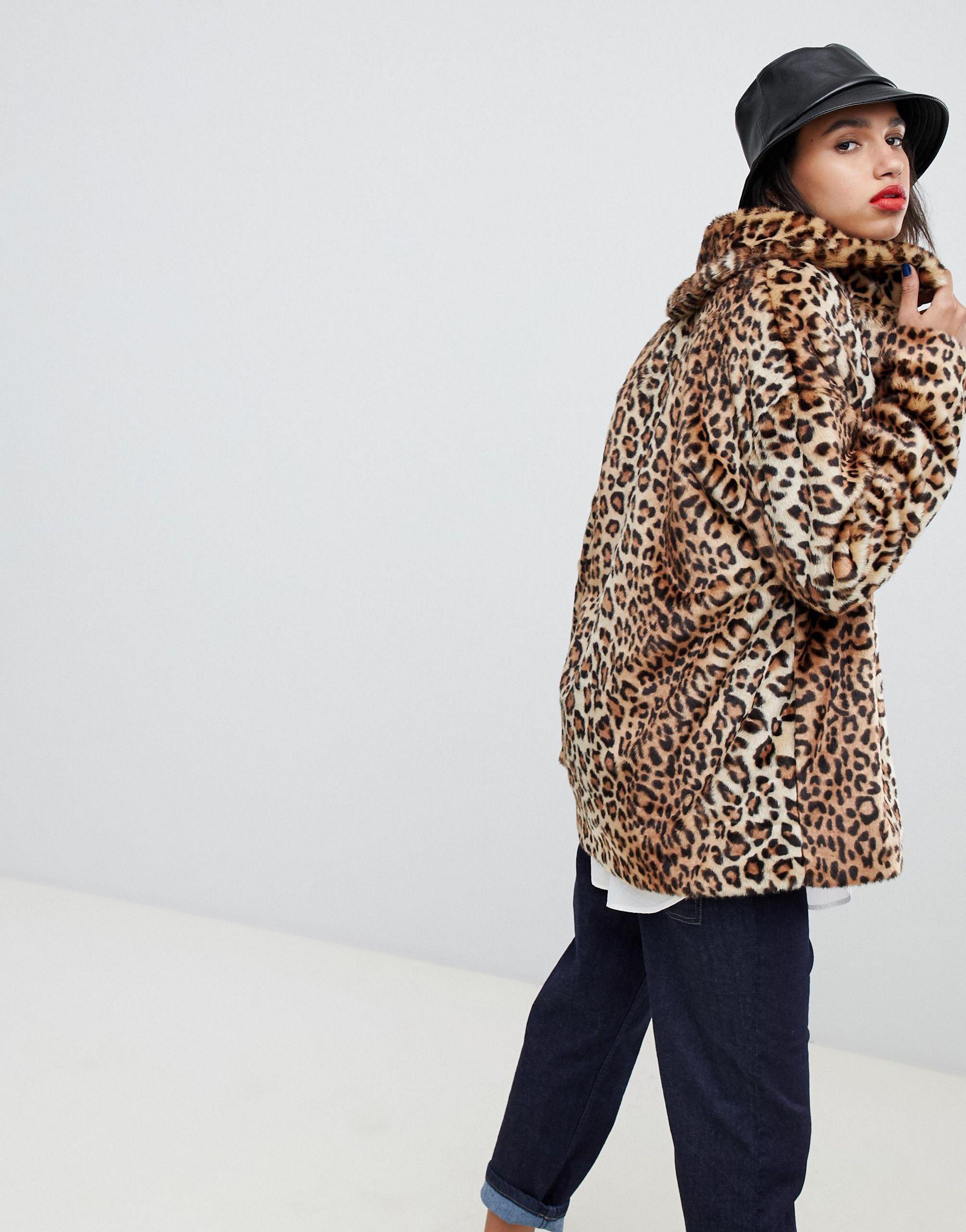 stradivarius leopard coat