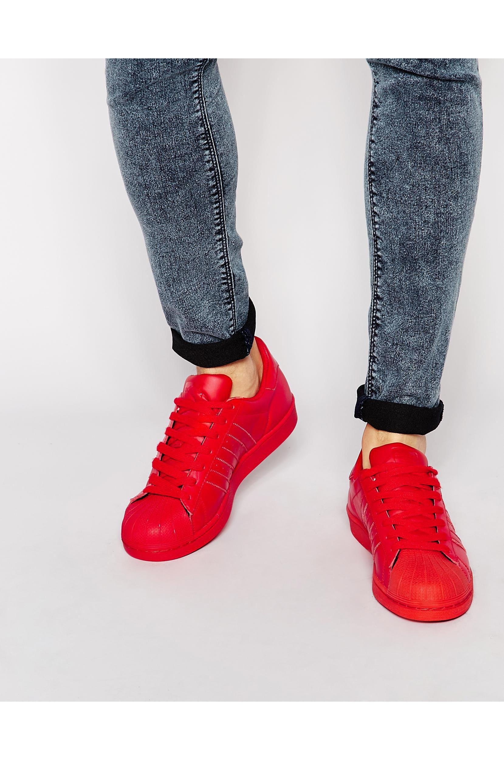 adidas Originals X Pharrell Williams Supercolour Superstar Trainers S41833  in Red for Men | Lyst Canada