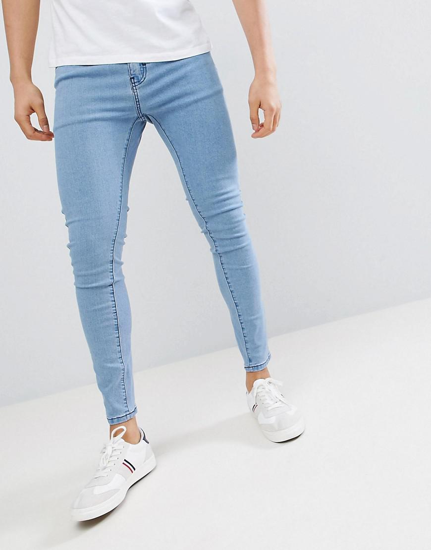 Bershka Denim Super Skinny Jeans in Blue for Men - Lyst