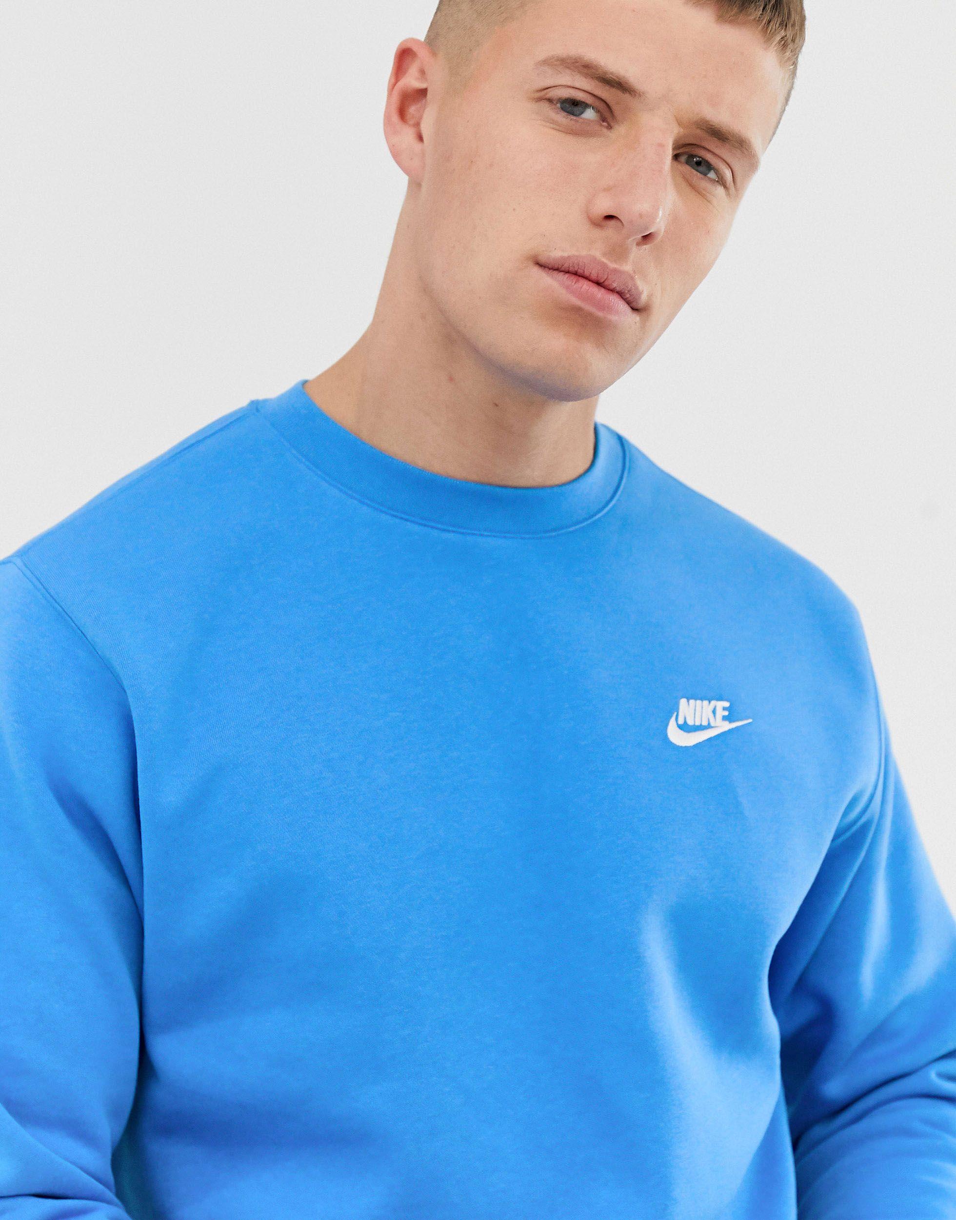 nike club crew sweatshirt blue