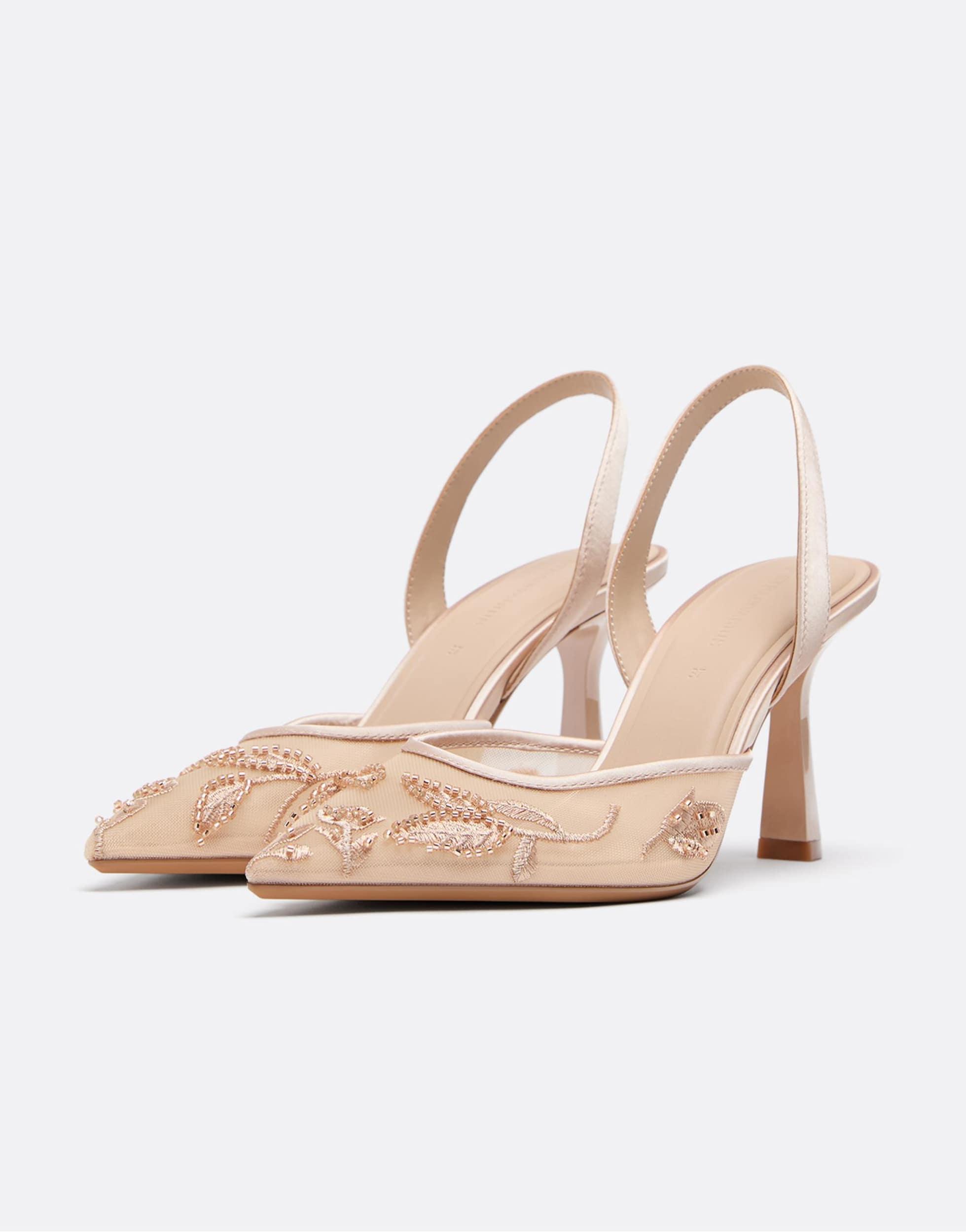 Escarpins Talon Aiguille Stradivarius Nubuck Moutarde - Taille 40 - Très Bon état