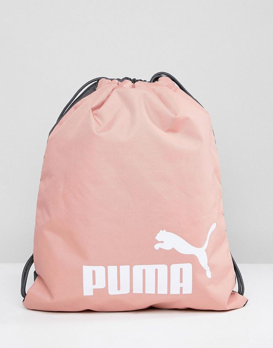 PUMA Phase Drawstring Bag In Pink 
