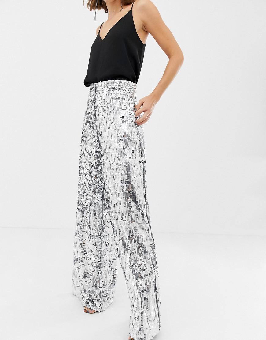 Full sequin palazzo trousers