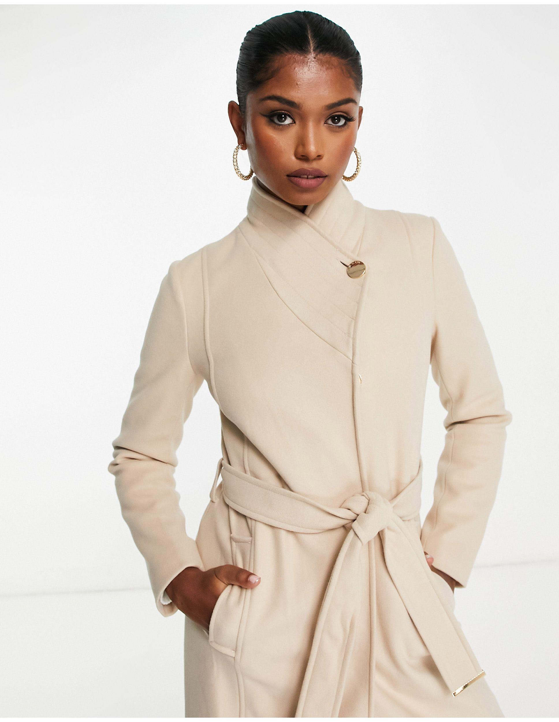 longline funnel neck coat