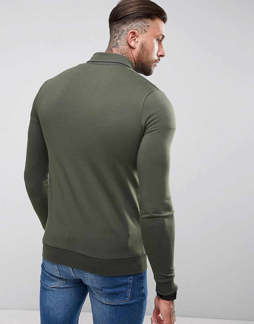 Download ASOS Cotton Asos Muscle Fit Jersey Harrington Jacket In ...