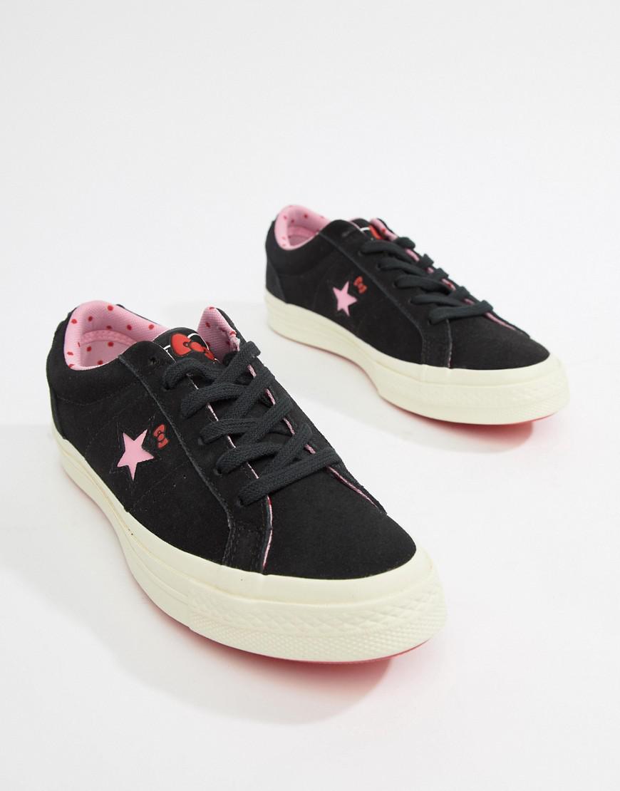 Manual traducir artería Converse X Hello Kitty One Star Sneakers in Black | Lyst