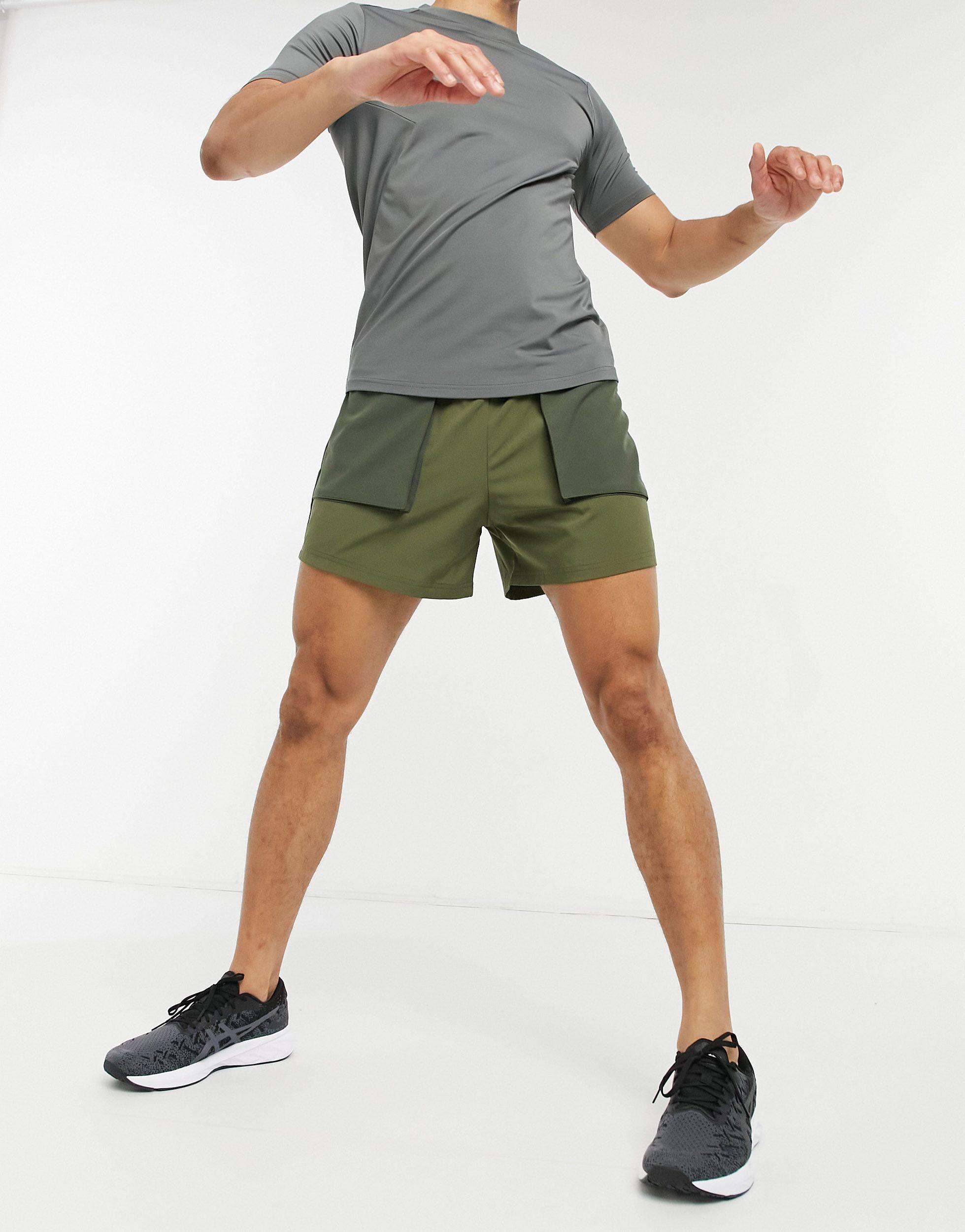 ASOS 4505 Running Shorts With Utility Pocket in Green for Men - Lyst
