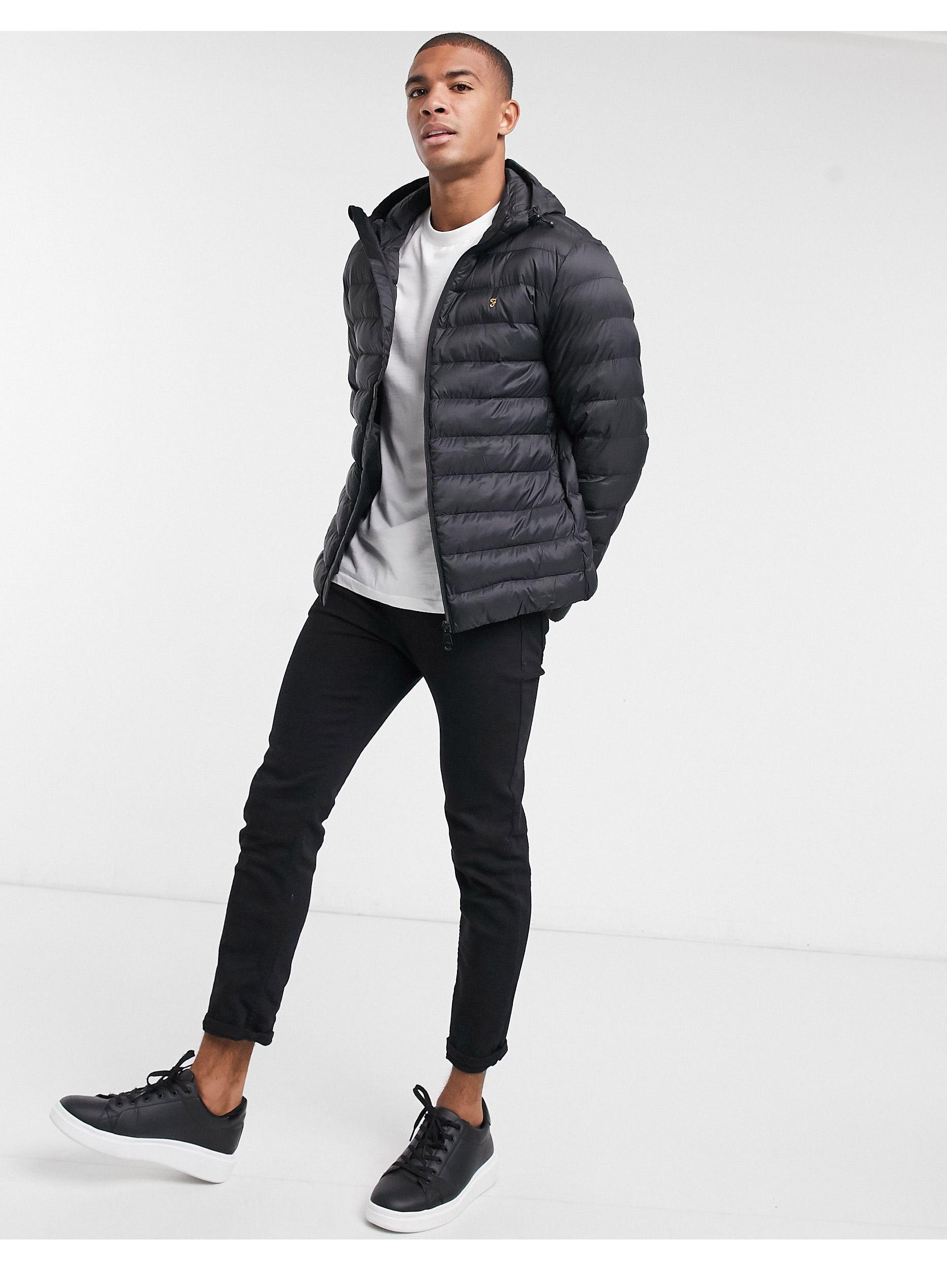 farah puffer jacket black