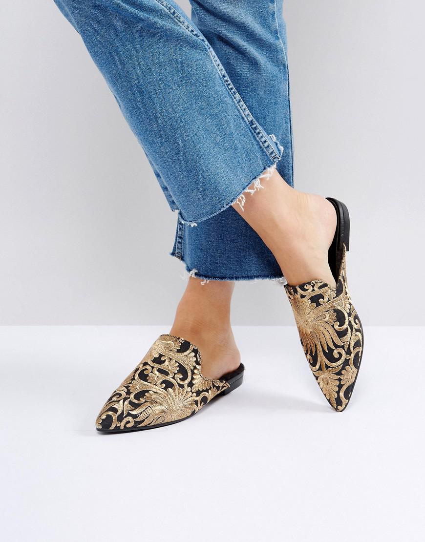Vagabond Shoemakers Katlin Embroidered Faux Fur Lined Mules | Lyst