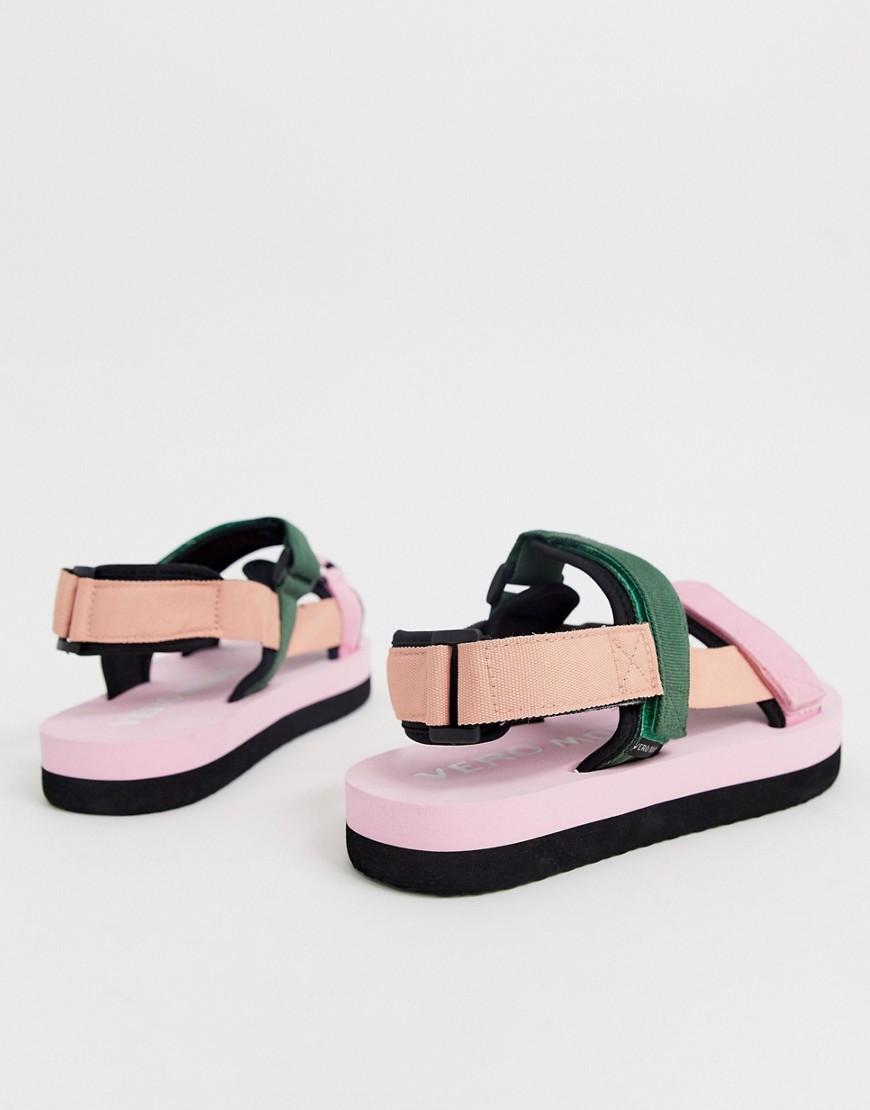 Vero Moda Velcro Strap Platform Sandals in Black | Lyst