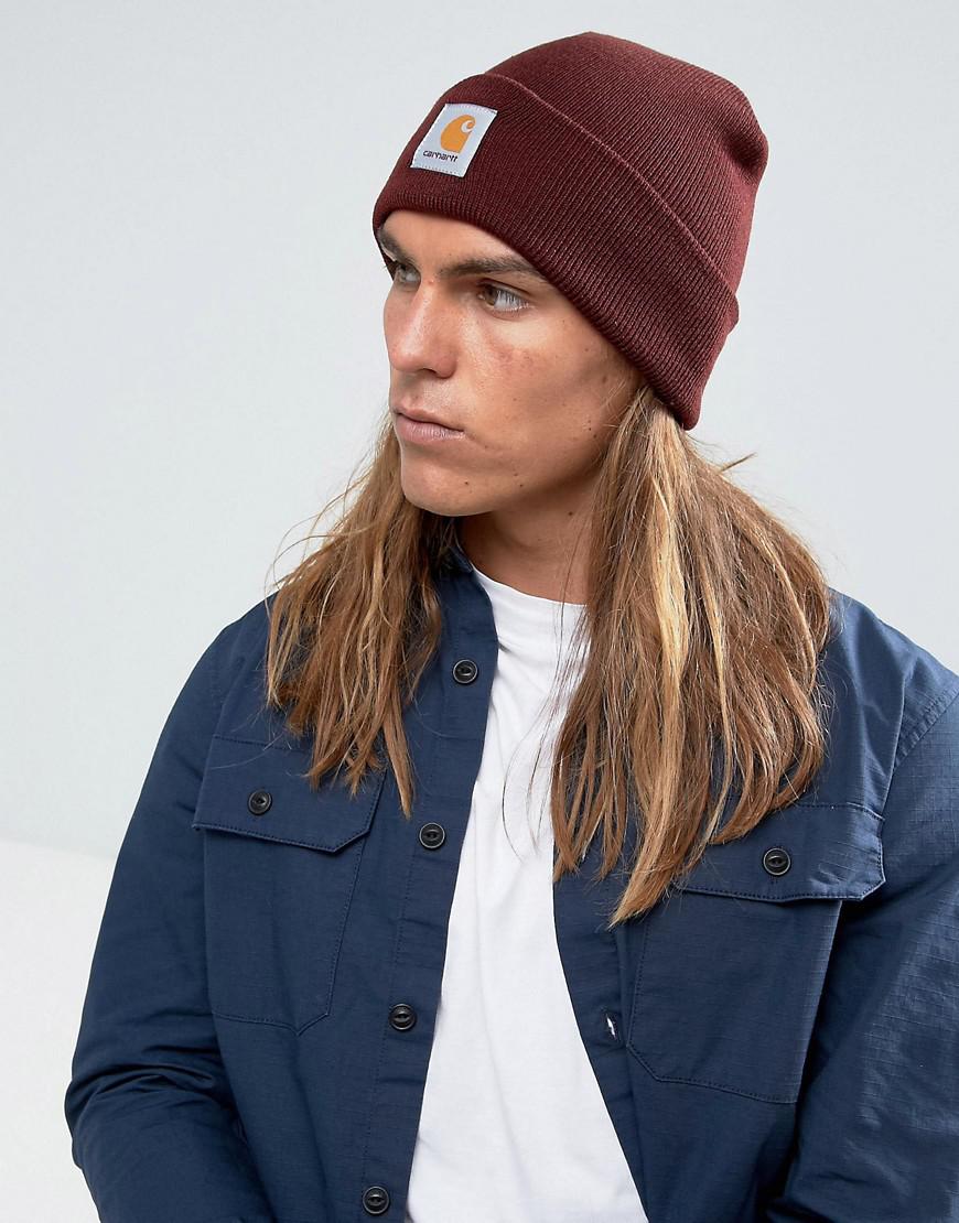 Carhartt WIP Synthetic Short Watch Beanie in Red for Men - Lyst