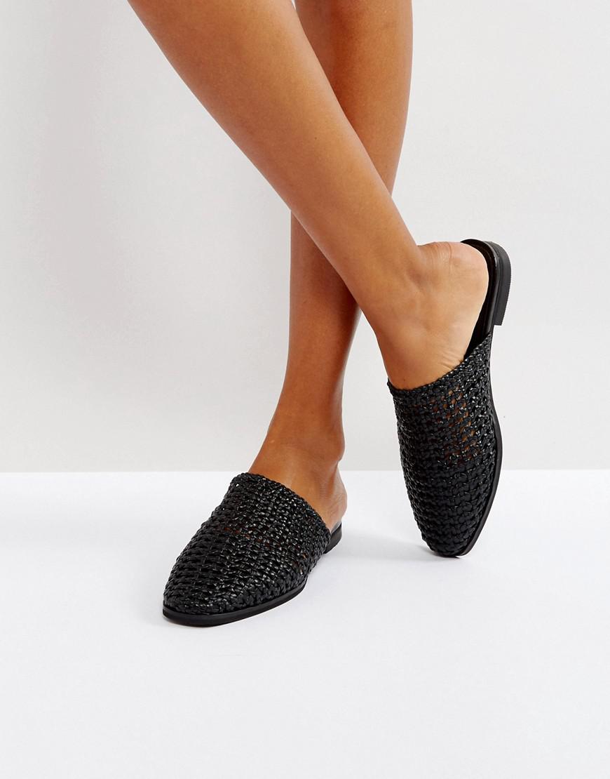 woven flat mules