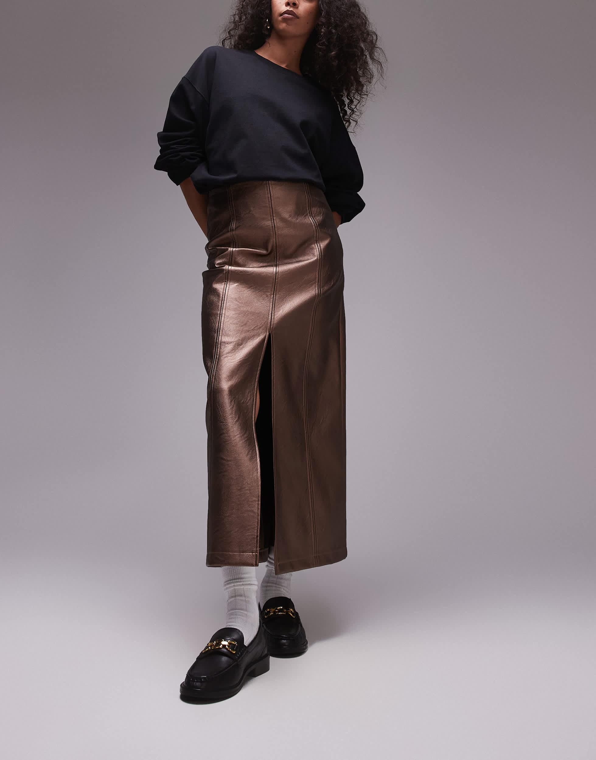 Croc faux leather pencil skirt topshop hotsell