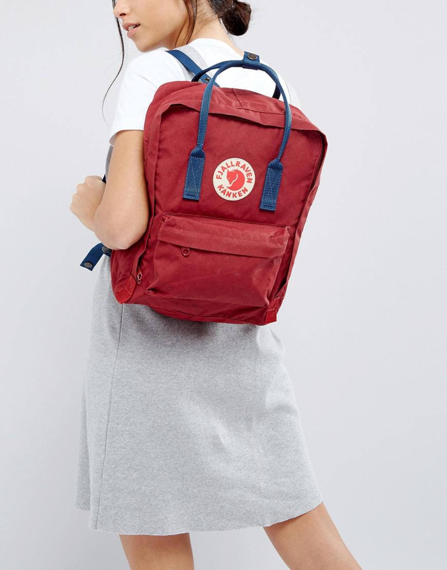 navy blue and red kanken