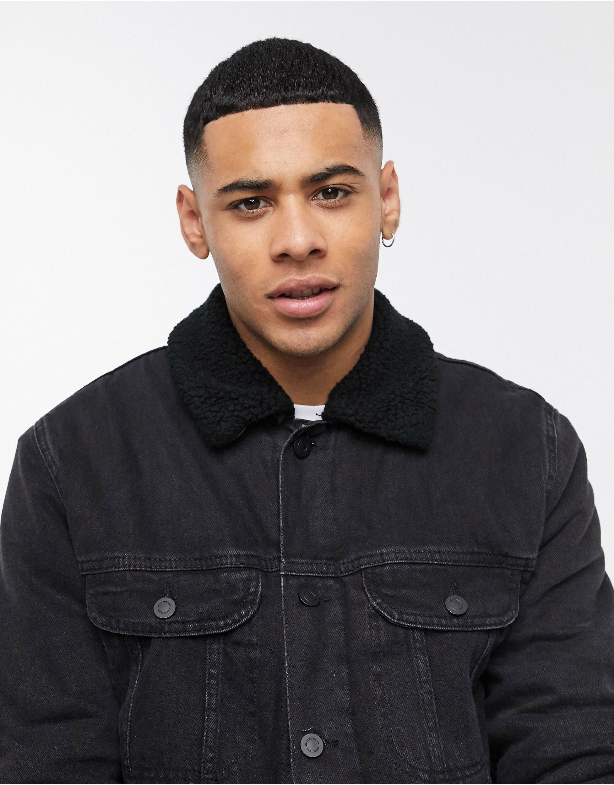 denim jacket with teddy lining