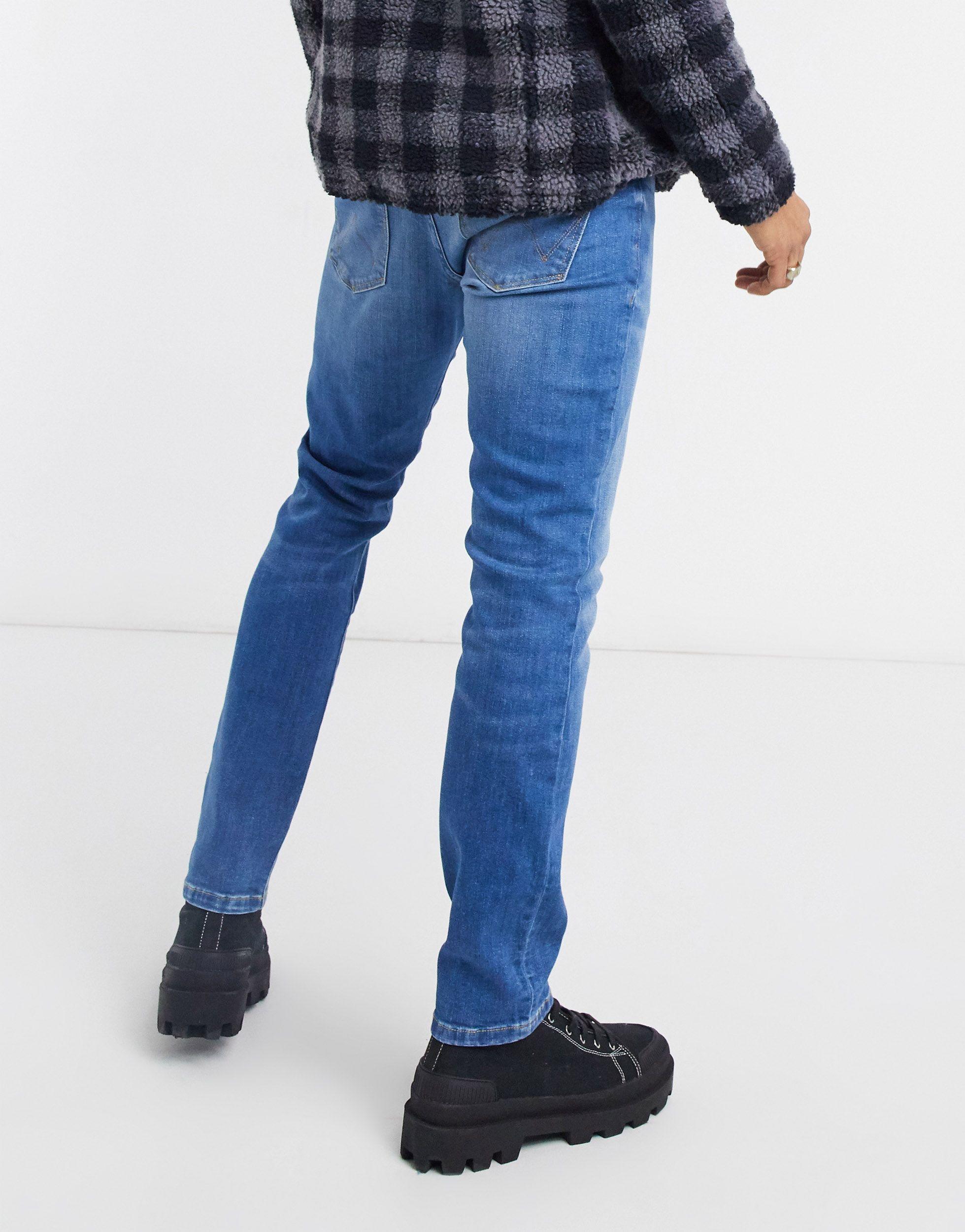 Wrangler Denim Larston Slim Tapered Jeans in Blue for Men - Lyst