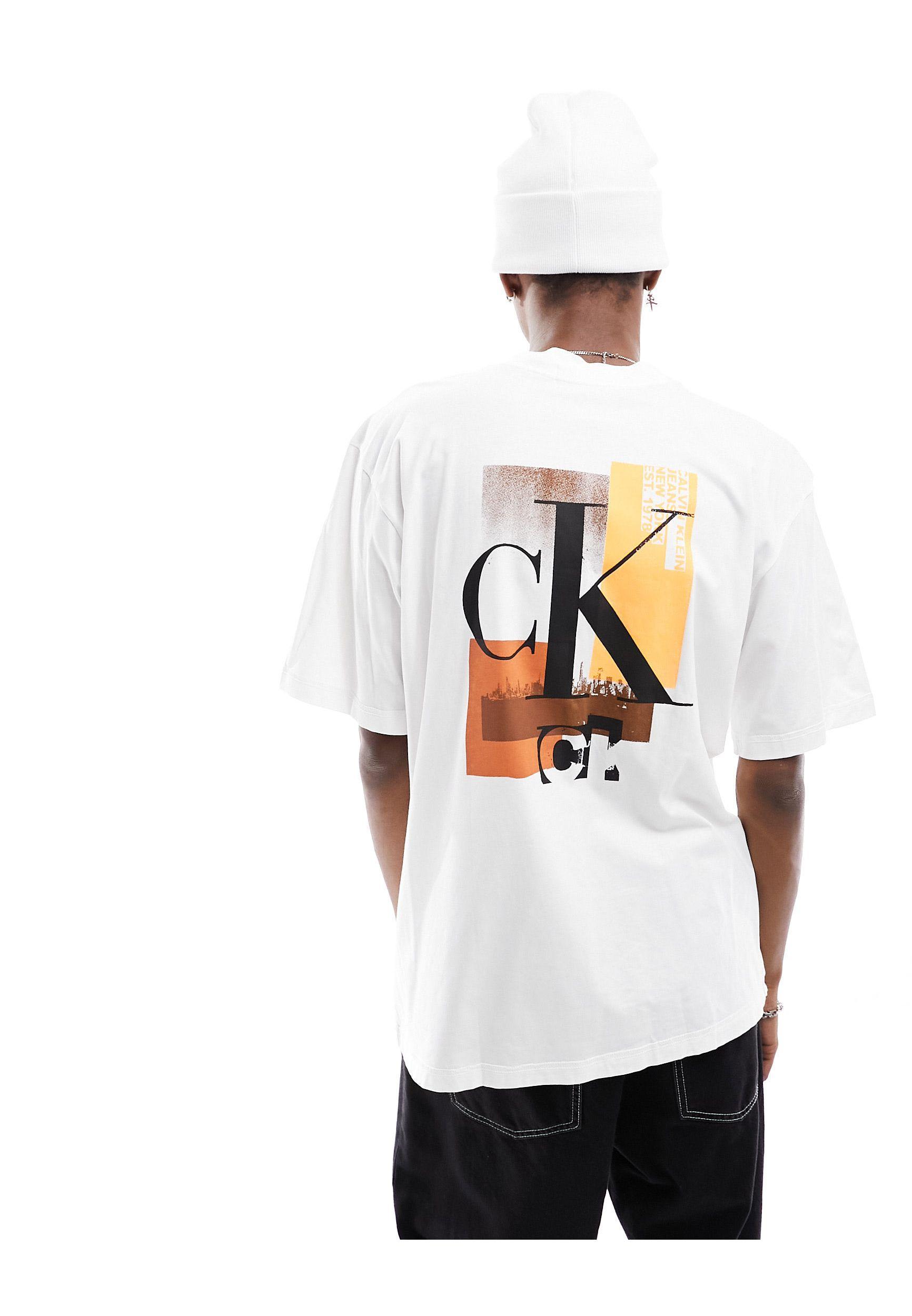 T-shirt | Landscape Layer White Lyst in Men Calvin Connected for Klein