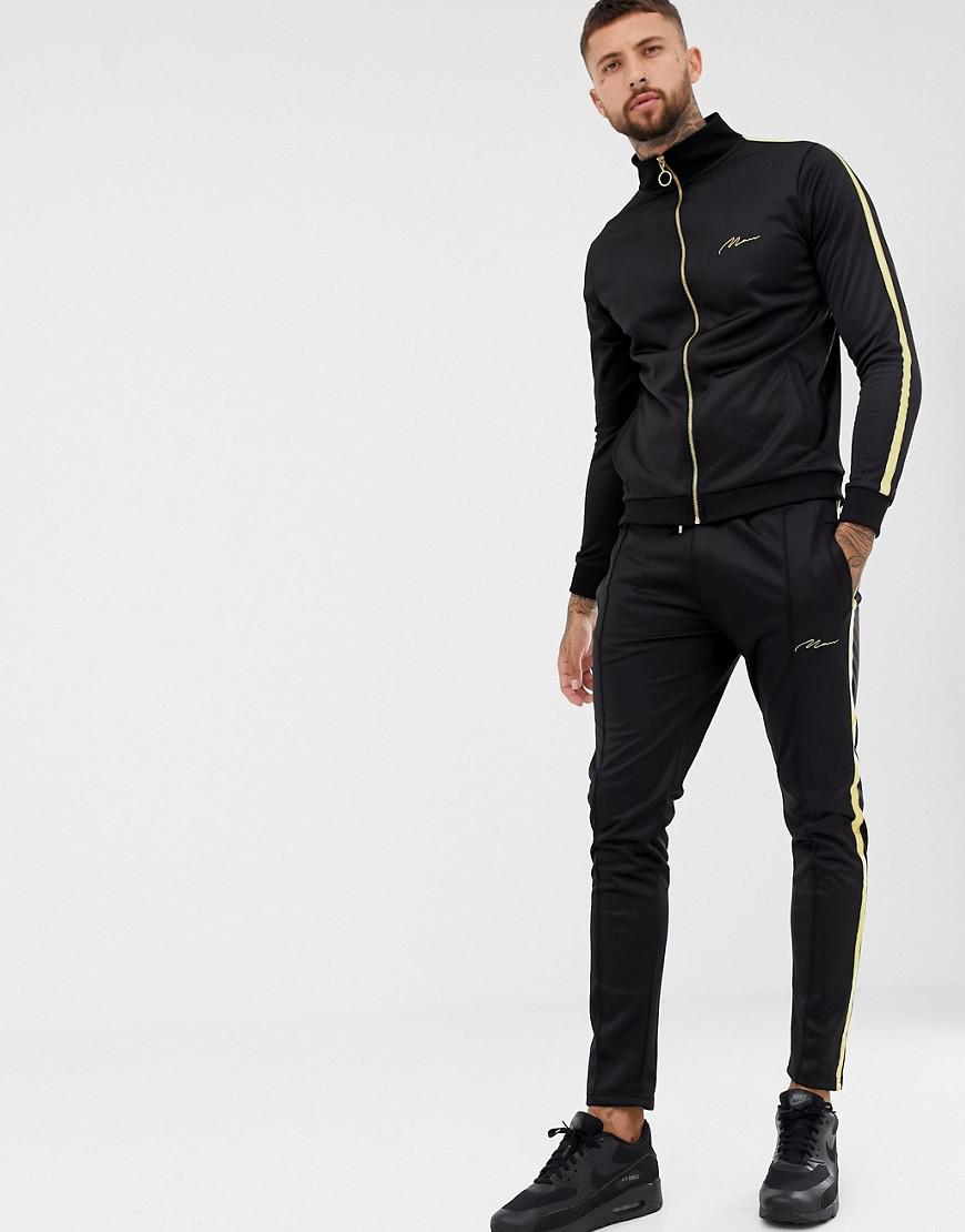 boohooman black tracksuit