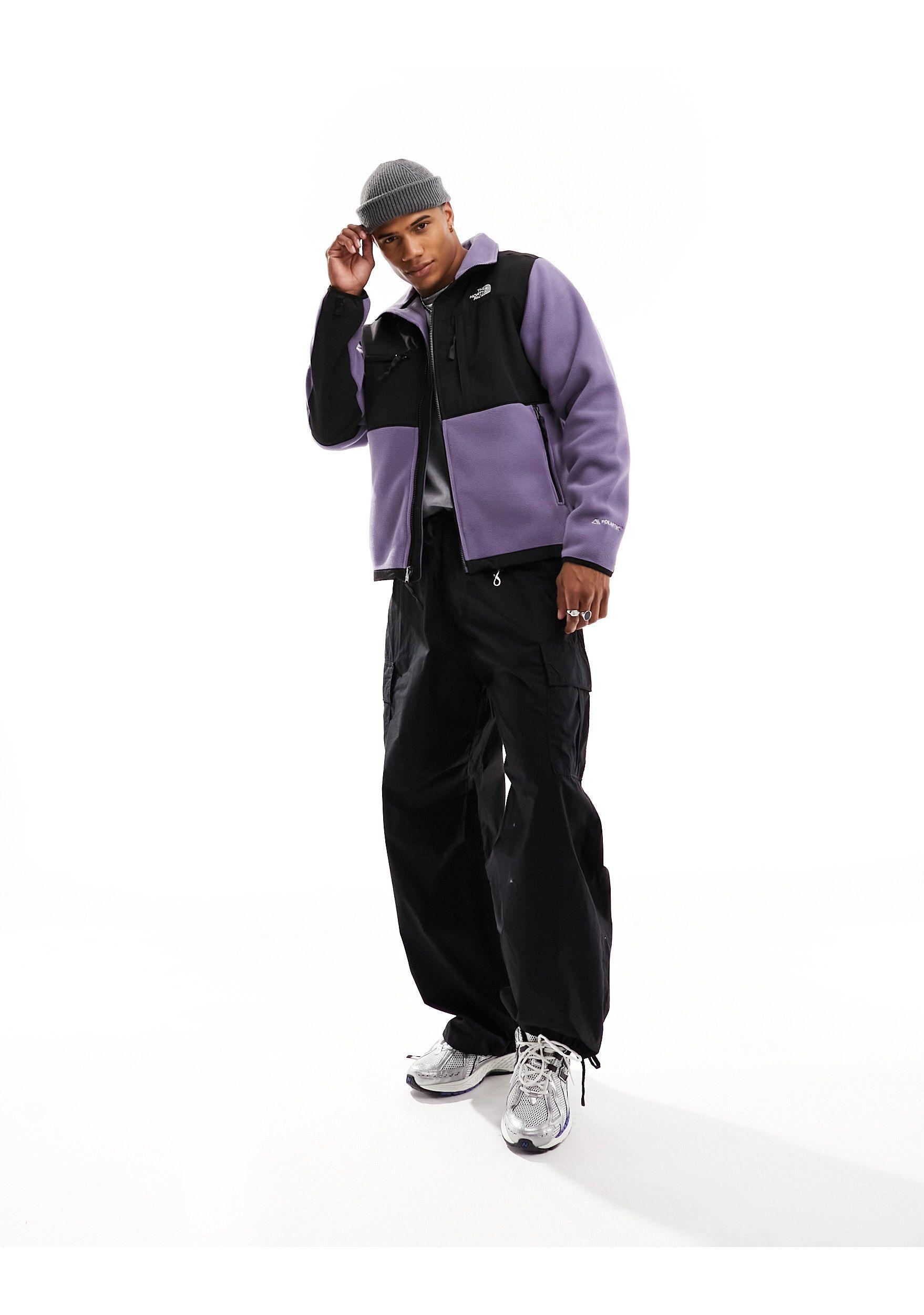 North face purple fleece on sale jacket