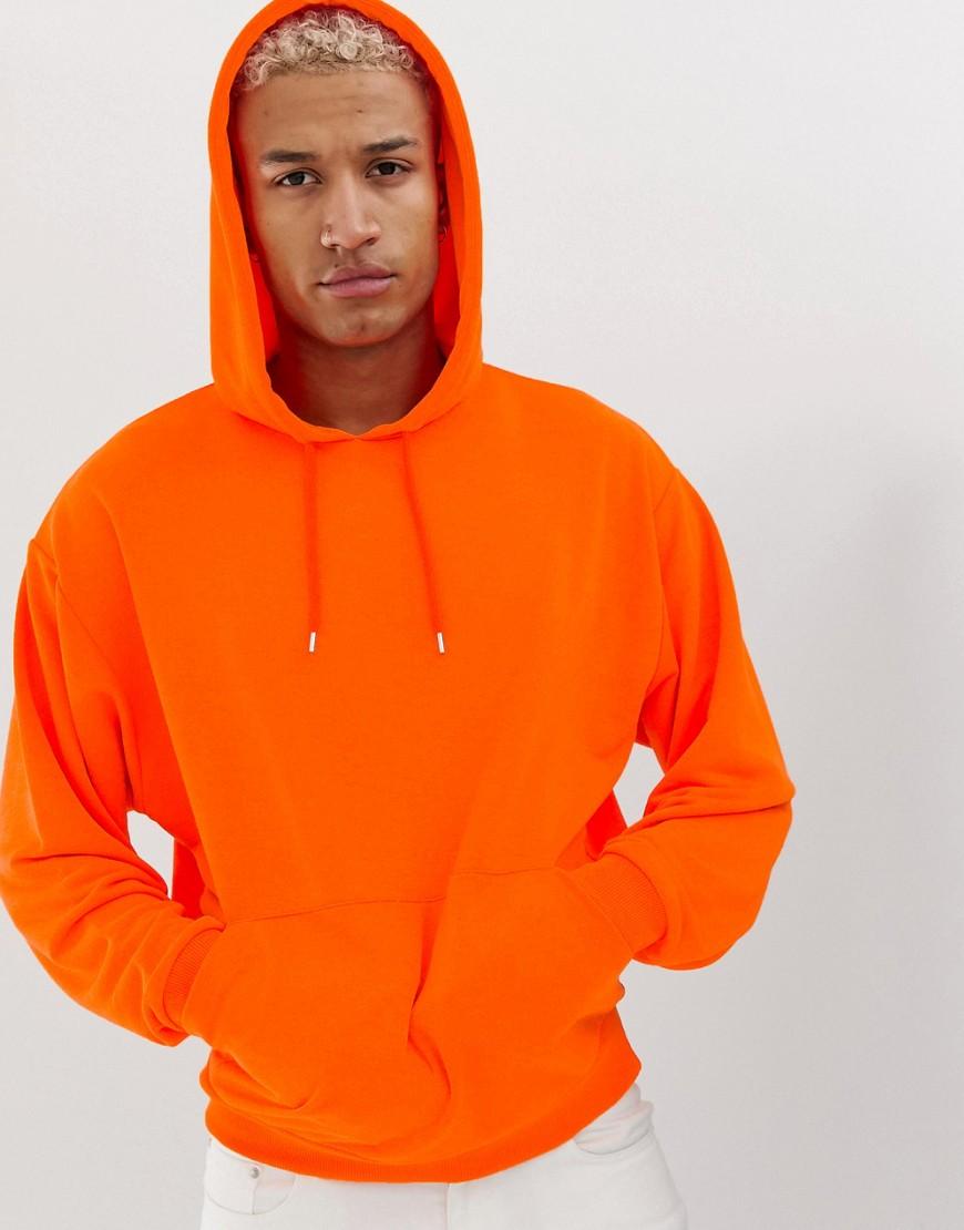ASOS Synthetic Oversized Hoodie With Back Print In Neon Orange for Men -  Lyst