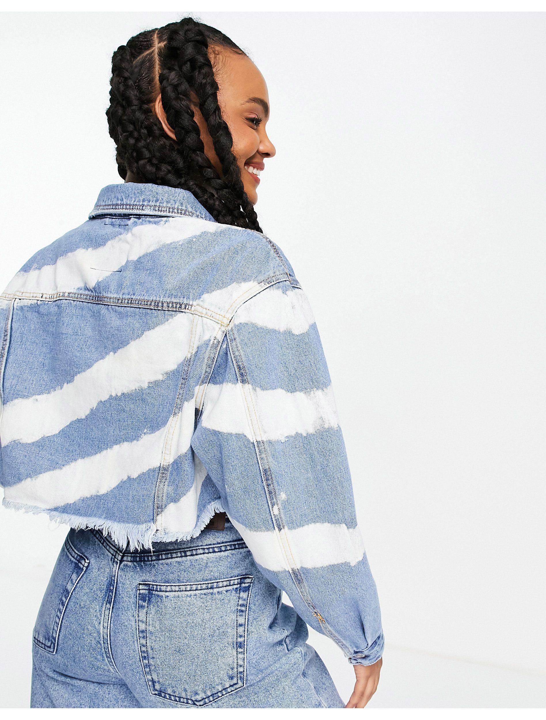 pull and bear striped denim jacket