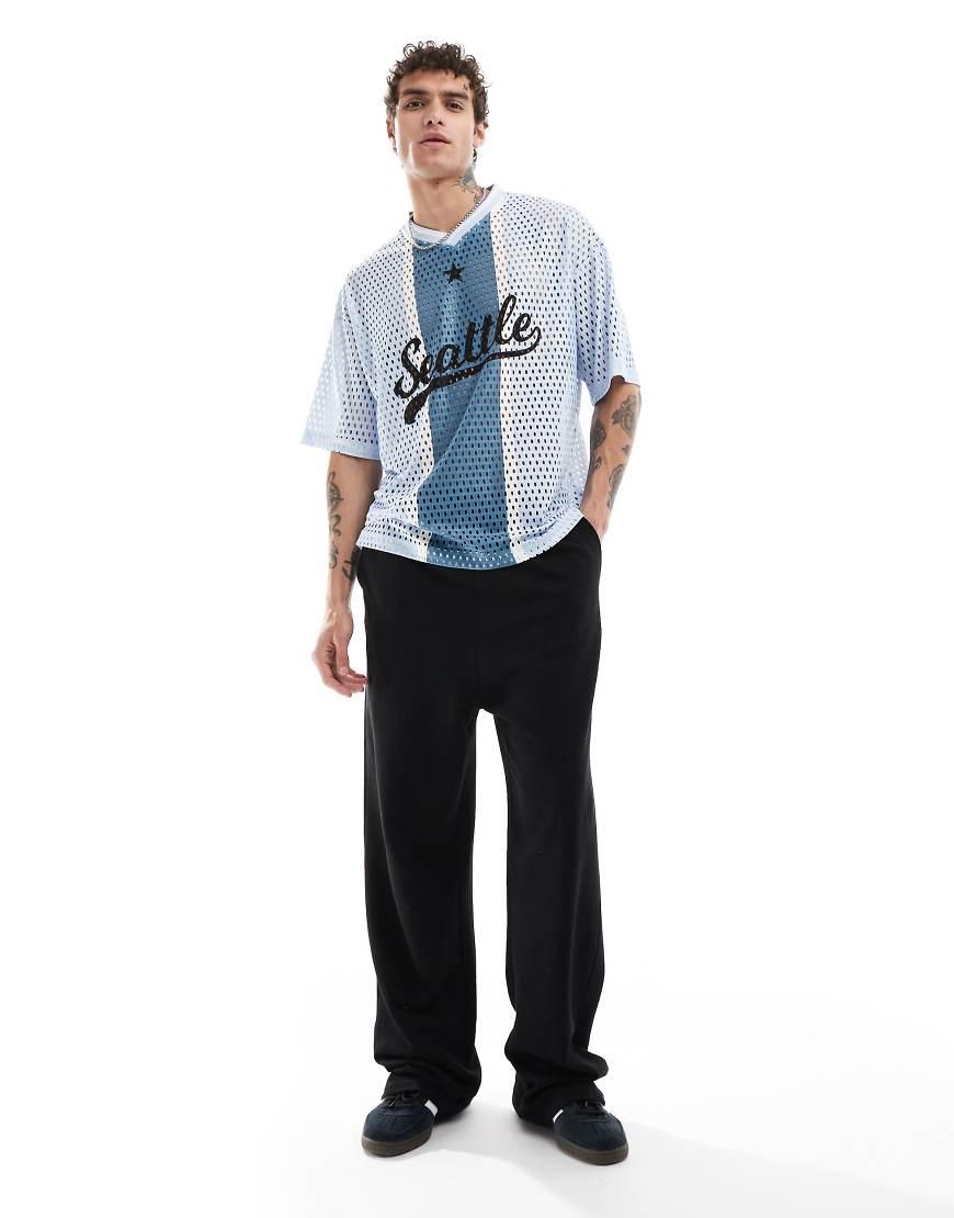 Bershka Seattle Mesh T-Shirt Jersey in Blue for Men | Lyst UK