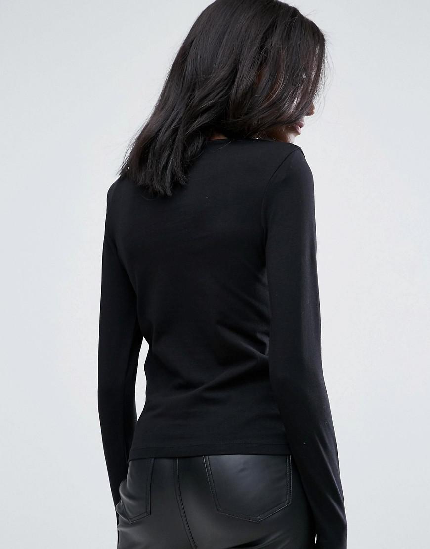 Express Long Sleeve Shoulder Pad Top Size M