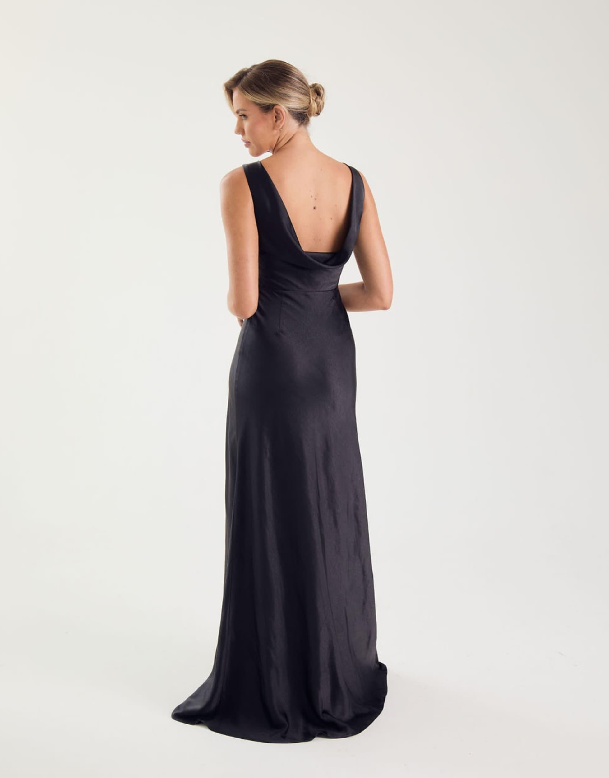 Designer Black Satin Cowl Neck Dresses for Women - Up to 60% off | Lyst