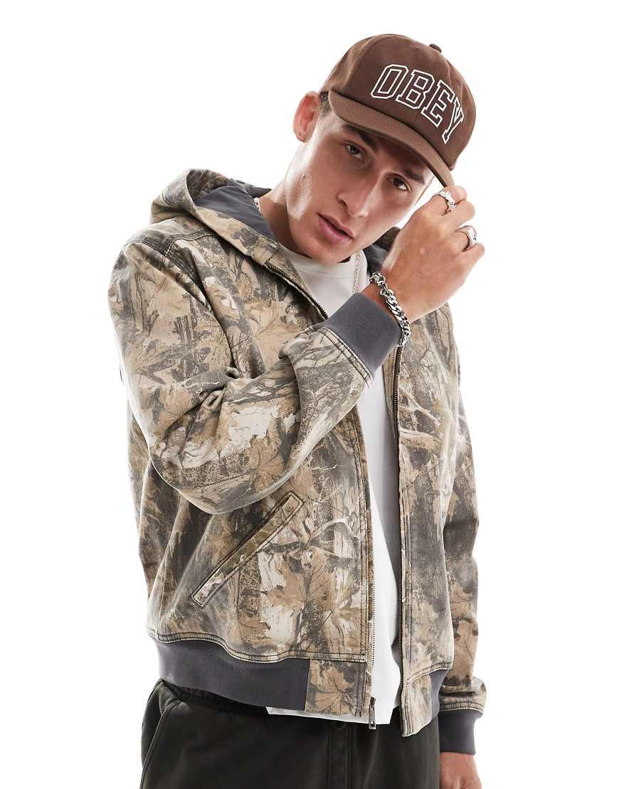 Giacca Di Jeans Squadrata Con Stampa Mimetica E Cappuccio di Hollister da Uomo Lyst